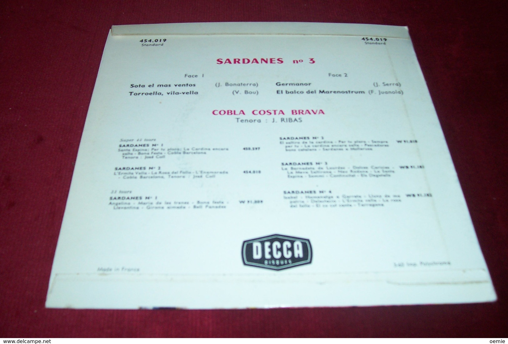 FOLKLORE CATALAN  °SARDANES  COBLA  COSTA BRAVA  J RIBAS   4 TITRES - Collections Complètes