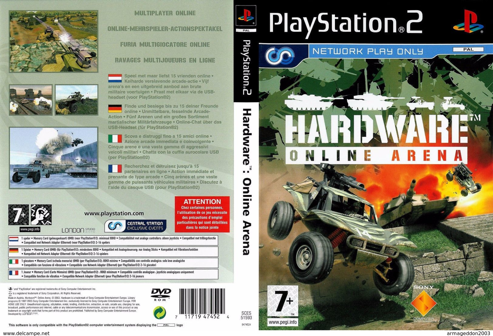 Sony Playstation 2 / PS2 HARDWARE ONLINE ARENA FR / Tbe FONCTIONNEL COMPLET - Playstation 2
