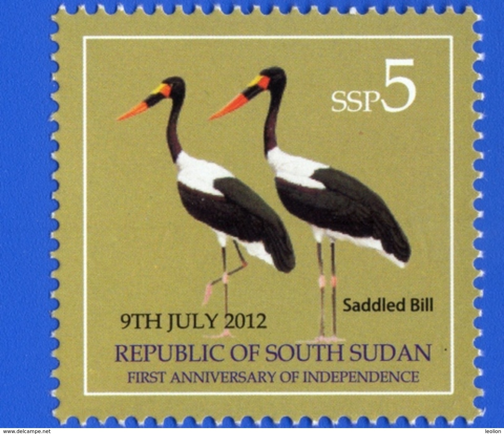 SOUTH SUDAN 2nd Issue = Süd-Sudan 5 SSP Birds Soudan Du Sud - Zuid-Soedan