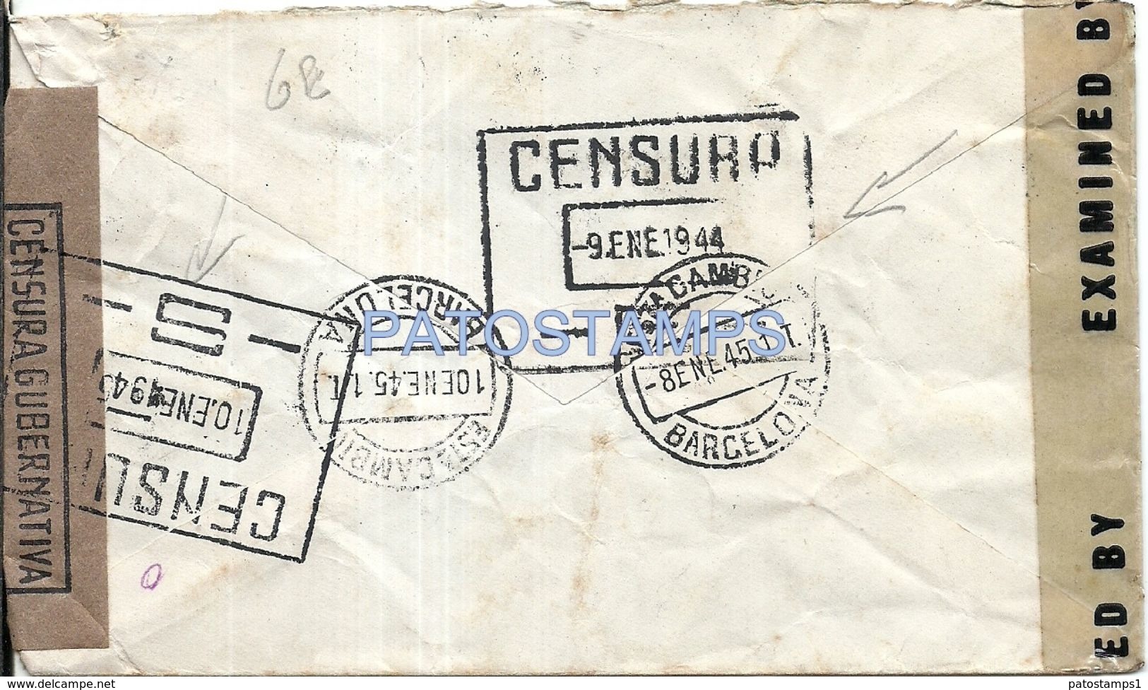 74366 SPAIN SAN FELIU DE GUIXOLS COVER YEAR 1945 CENSORED BARCELONA CIRCULATED TO US NO POSTAL POSTCARD - Other & Unclassified