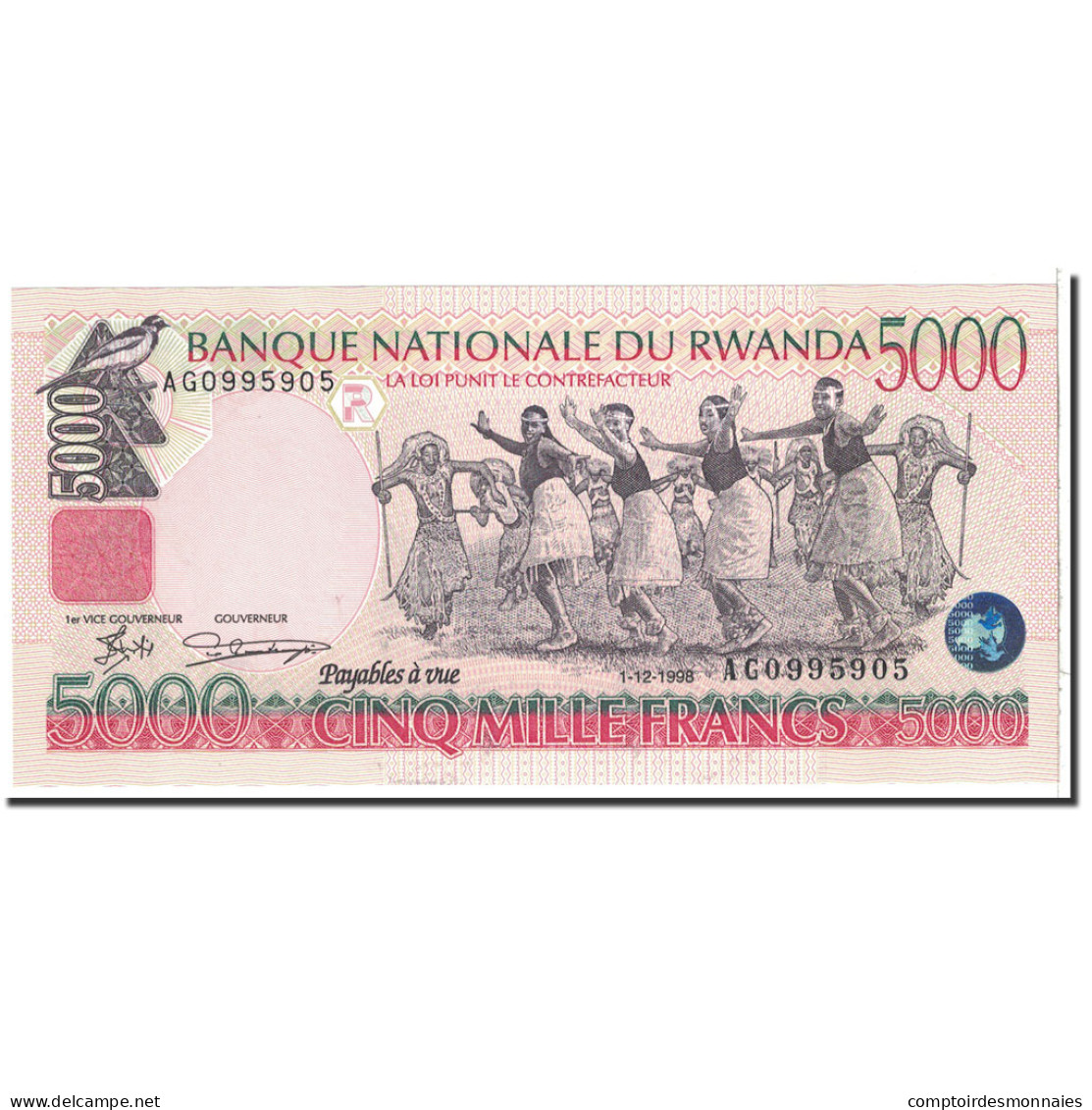 Billet, Rwanda, 5000 Francs, 1998, 1998-12-01, KM:28a, NEUF - Ruanda