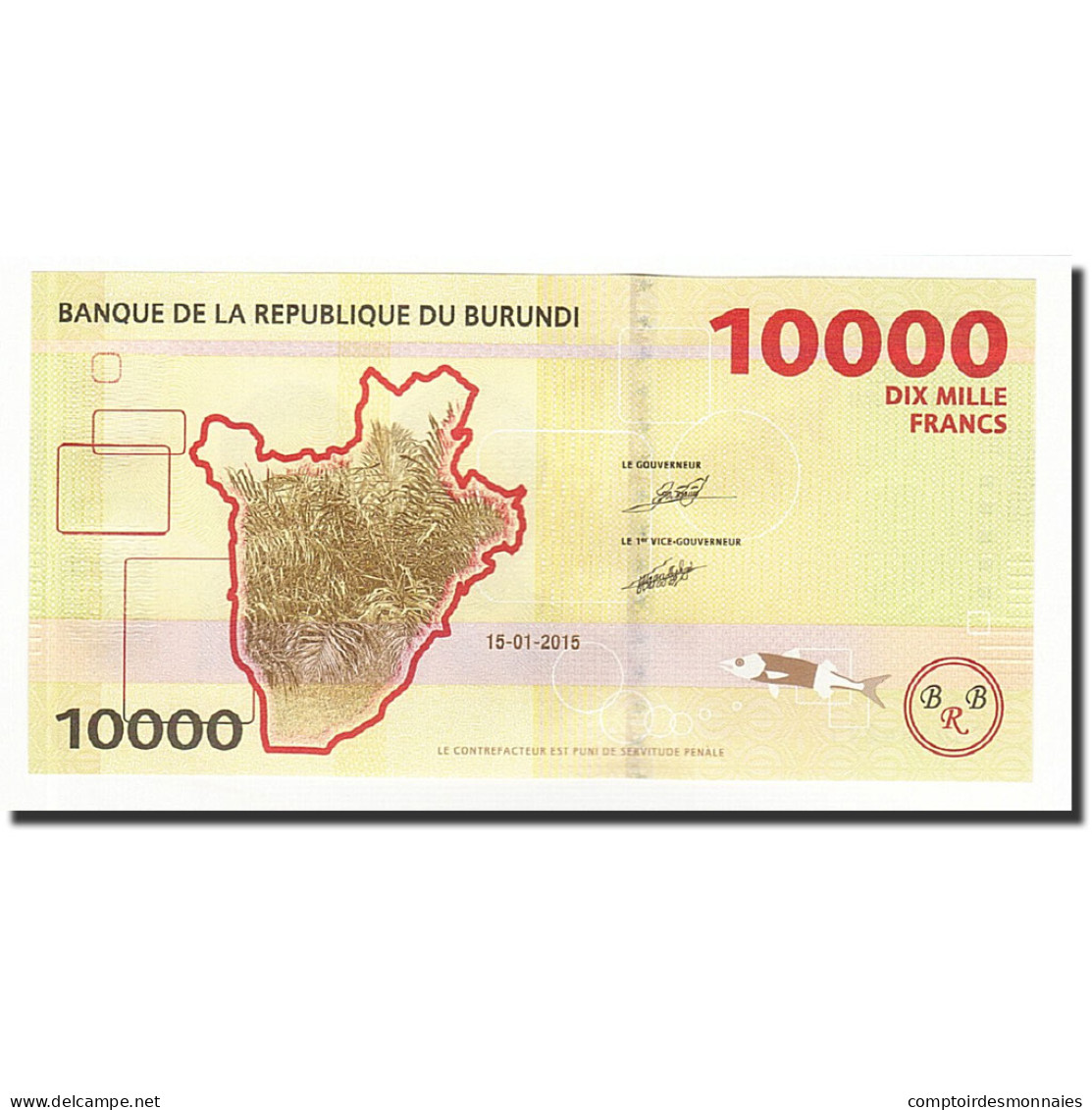 Billet, Burundi, 10,000 Francs, 2015, 2015.01.15, NEUF - Burundi