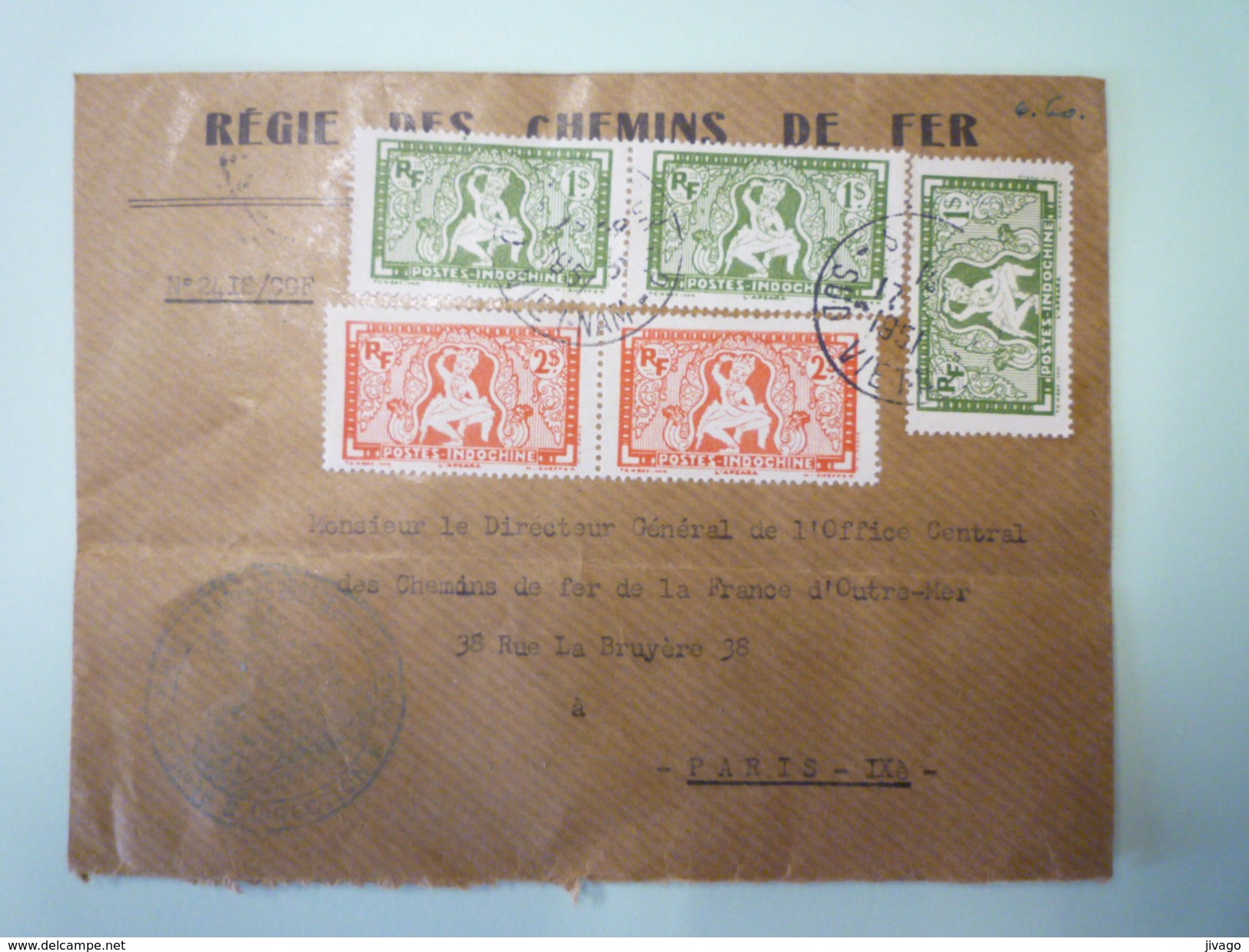 ENVELOPPE Au Départ Du  VIETNAM  à Destination De  PARIS  1951    - Sonstige & Ohne Zuordnung