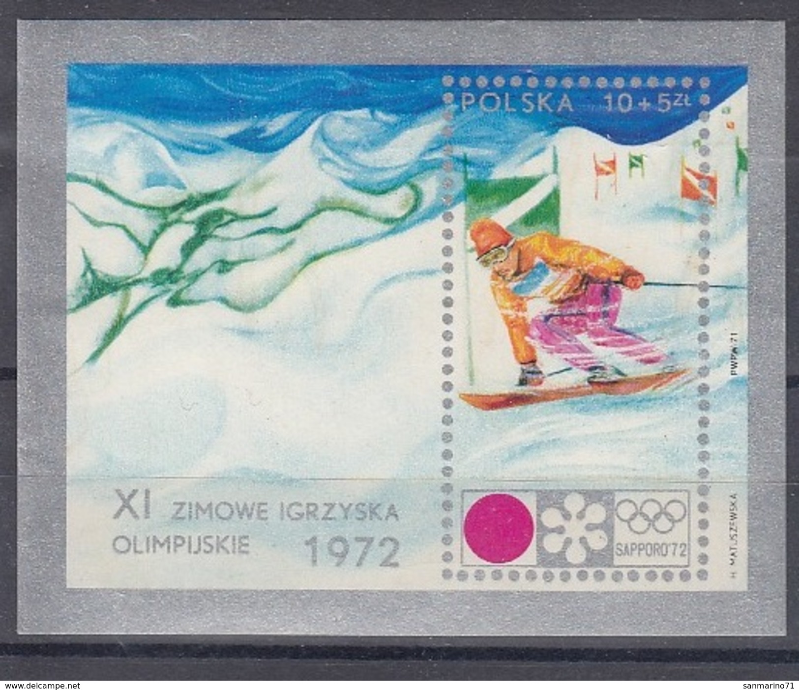 POLAND 2147,unused,sport - Winter 1972: Sapporo