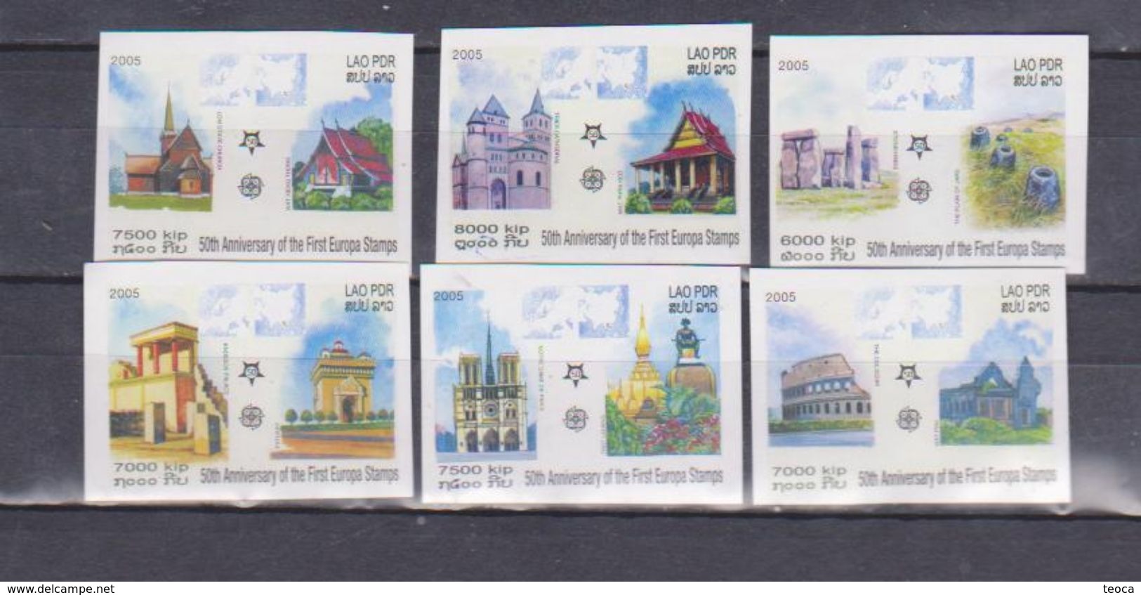 LAOS  2006, EUROPA CEPT 50 AYEARS ANIV. SET COMPLET MINT NON  DANTELATE/IMPERFECT - 2006