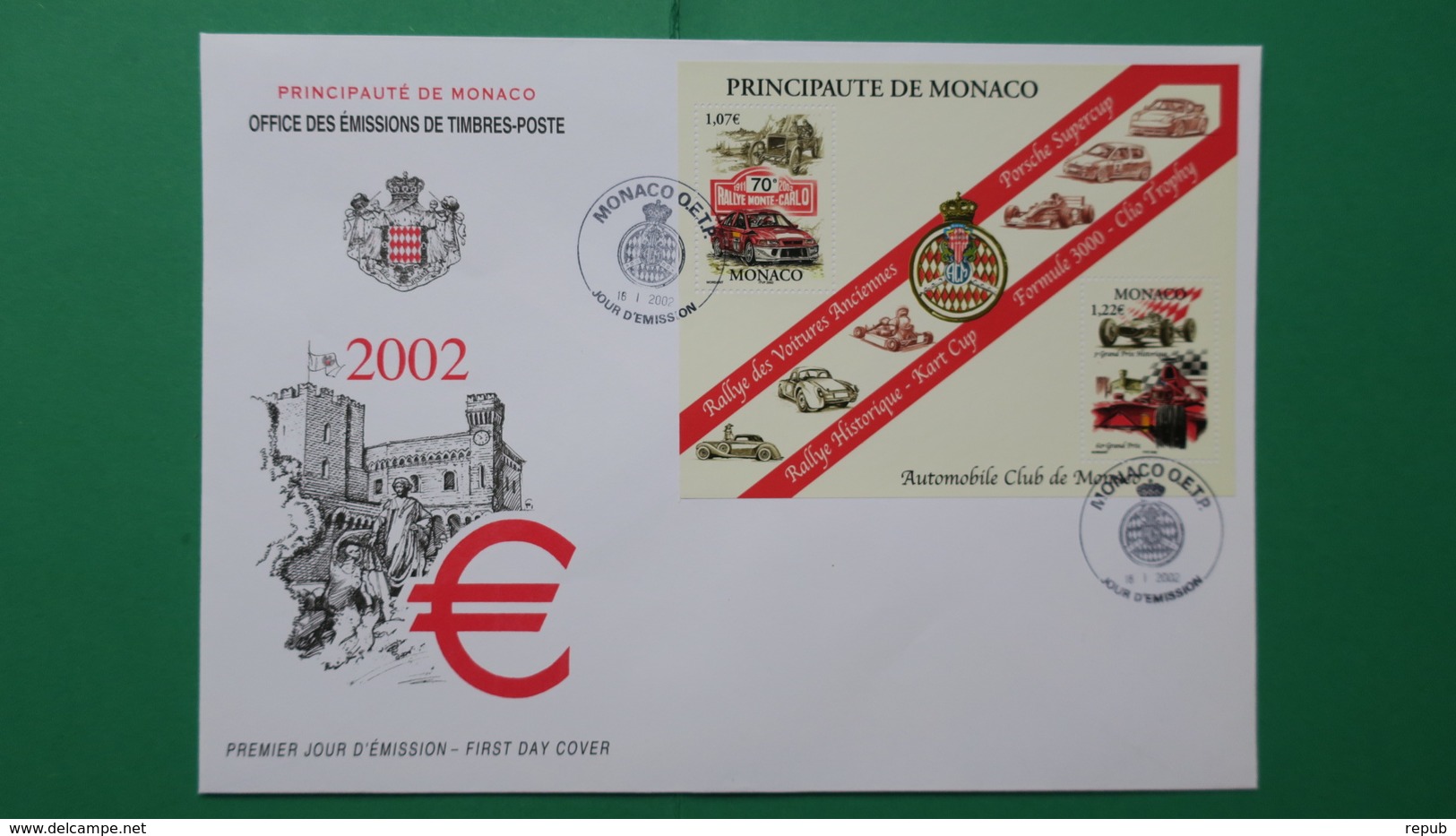 Monaco, Année  2002   Enveloppe 1 Er  Jour  N° BF86 - FDC