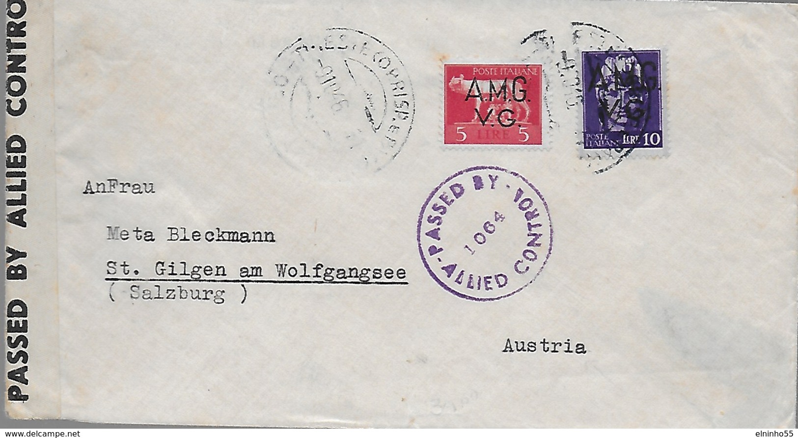 1946 AMG VG - Lettera Per Estero - Austria - Storia Postale