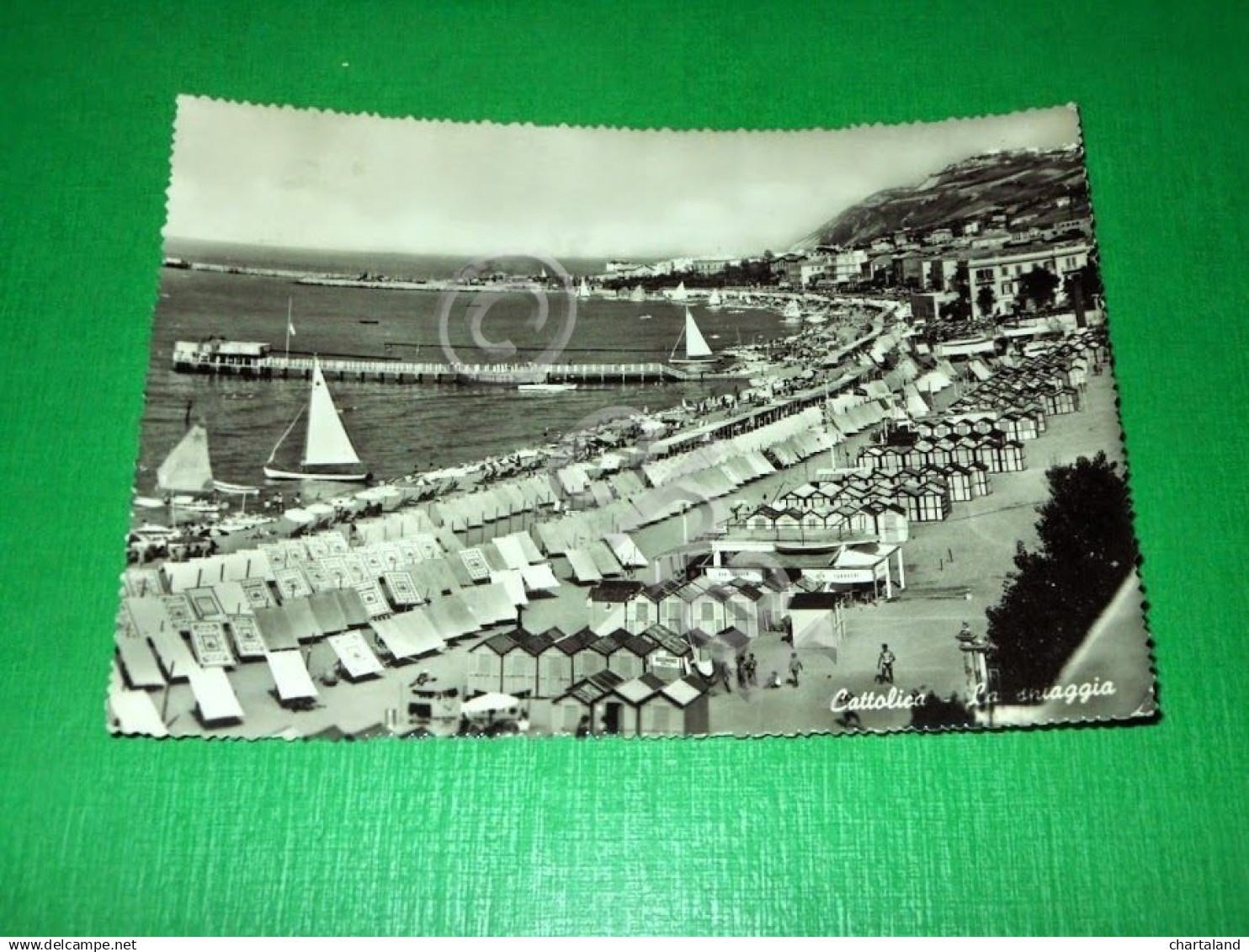 Cartolina Cattolica - Spiaggia 1957 - Rimini