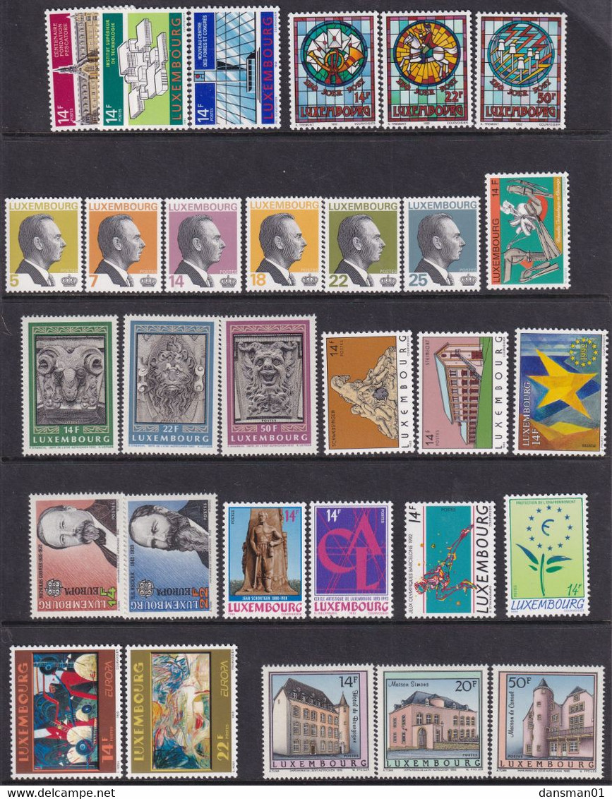 LUXEMBOURG 1992-93 Mint Never Hinged Collection - Collections