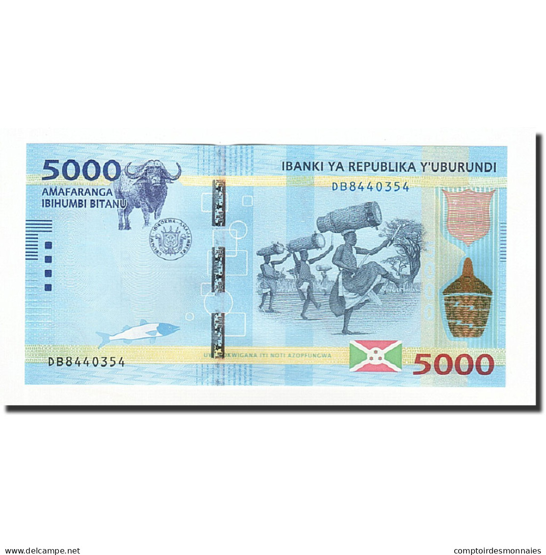 Billet, Burundi, 5000 Francs, 2015.01.15, NEUF - Burundi