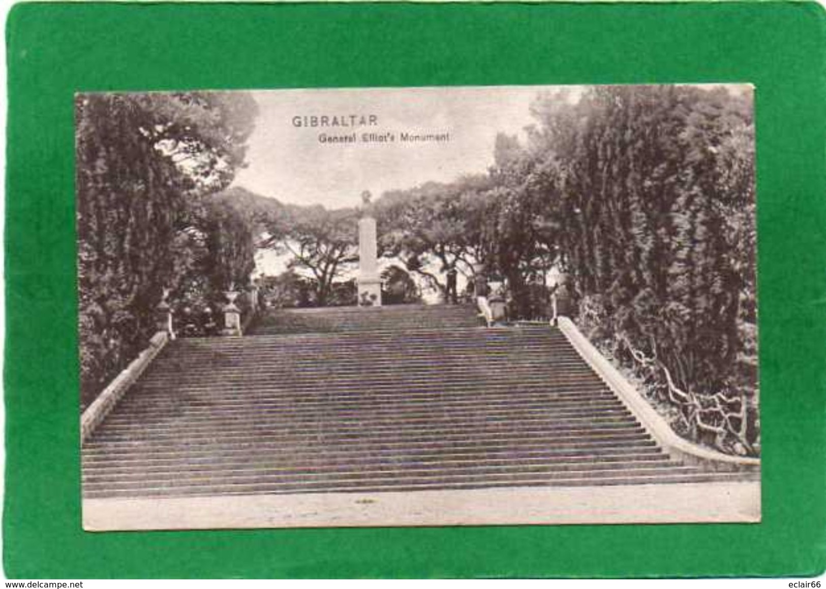 Gibraltar - GENERAL ELLIOT'S    MONUMENT  TRES ANIMEE  CPA  1910 état Impeccable - Gibilterra