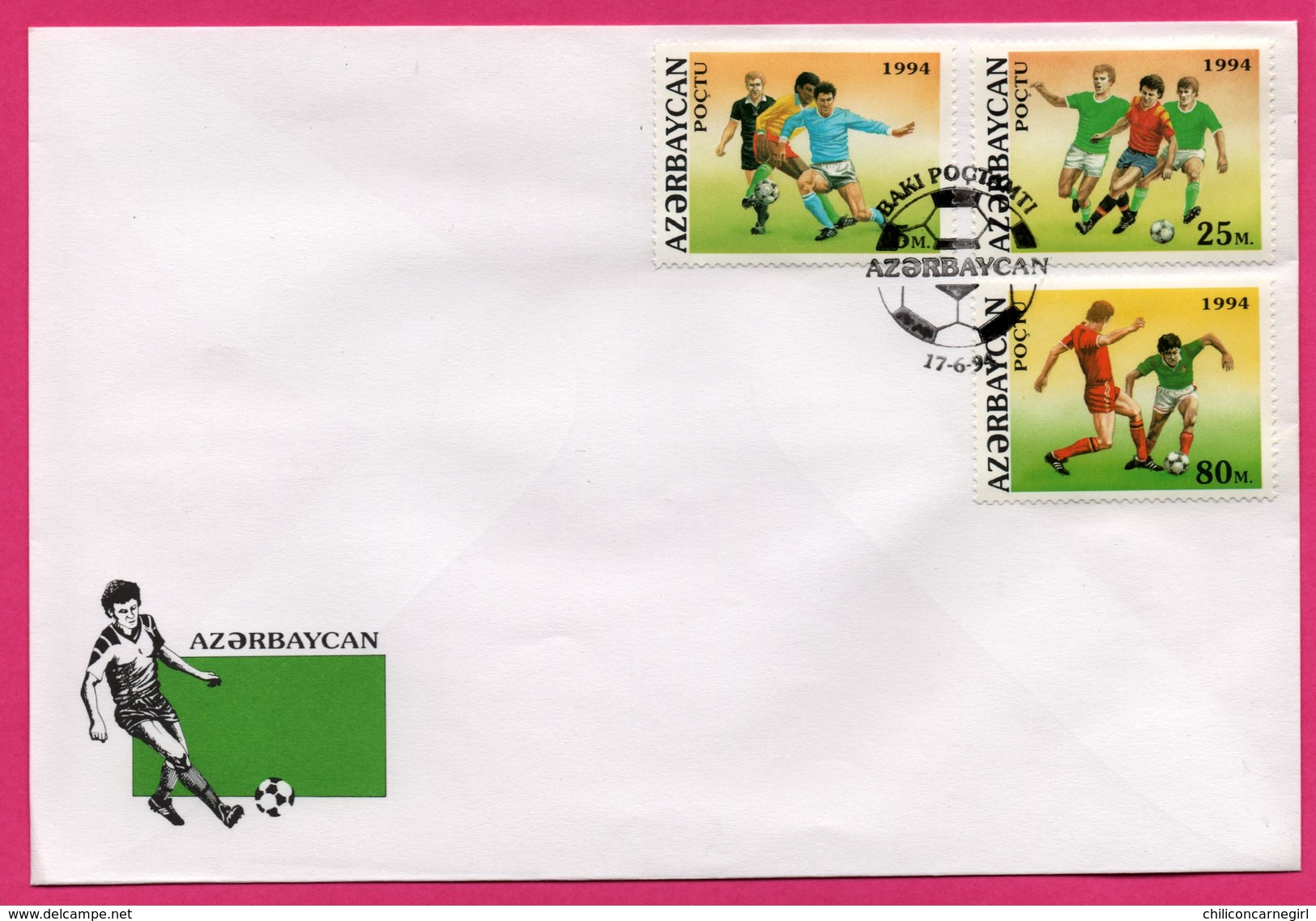 FDC - Football - Azerbaycan - Azerbaïdjan - 1994 - Poçtu - Andere & Zonder Classificatie