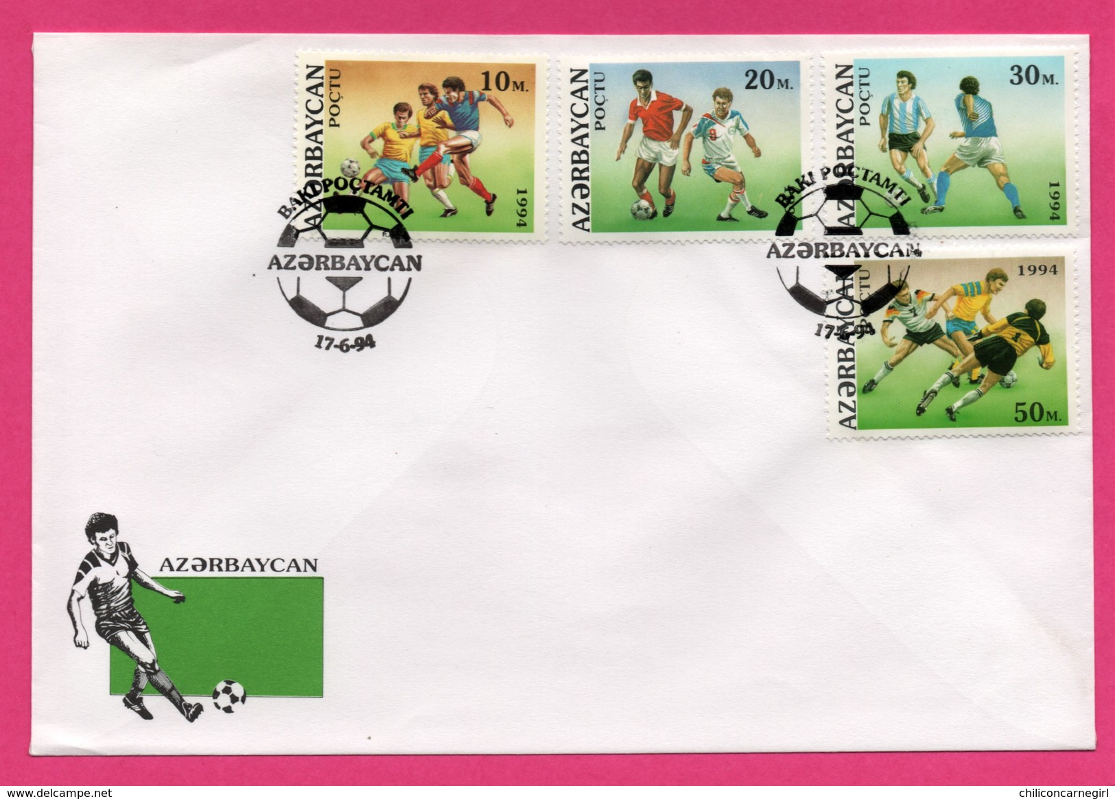 FDC - Football - Azerbaycan - Azerbaïdjan - 1994 - Poçtu - Altri & Non Classificati