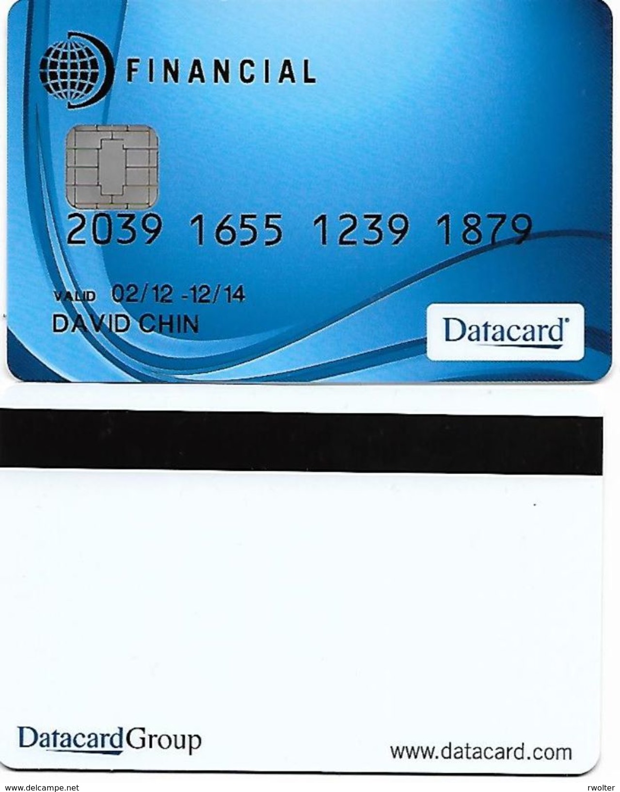 @+ Carte à Puce Démonstration - Datacard Financial - Bleue (2012) - Exhibition Cards