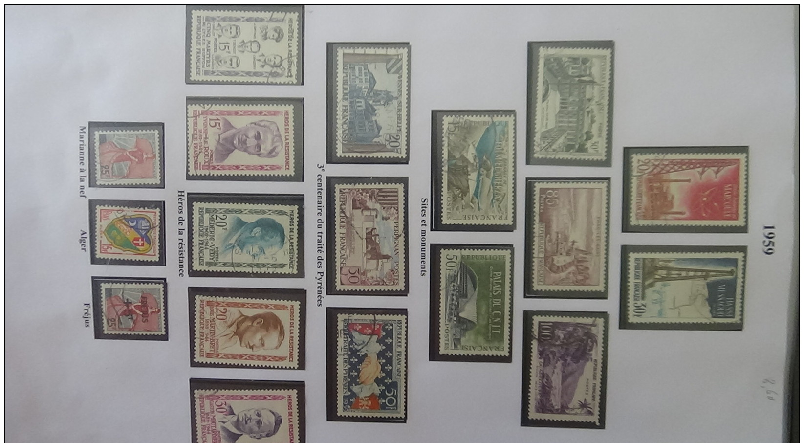 C Collection France oblitéré dont trés belles série GH de 1951 à 1971 (manque peu de timbre) cote +++ A saisir !!!