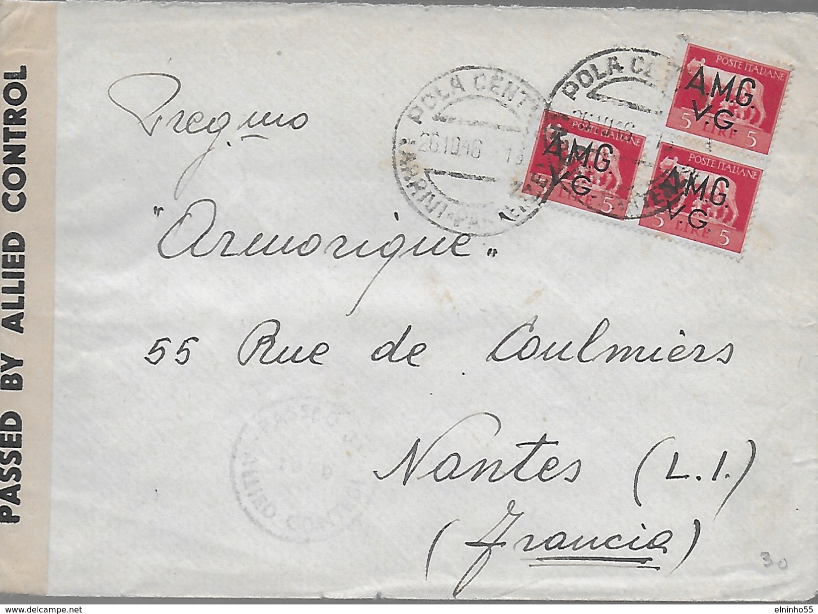 1946 AMG VG - Lettera Per Estero - Francia - Storia Postale