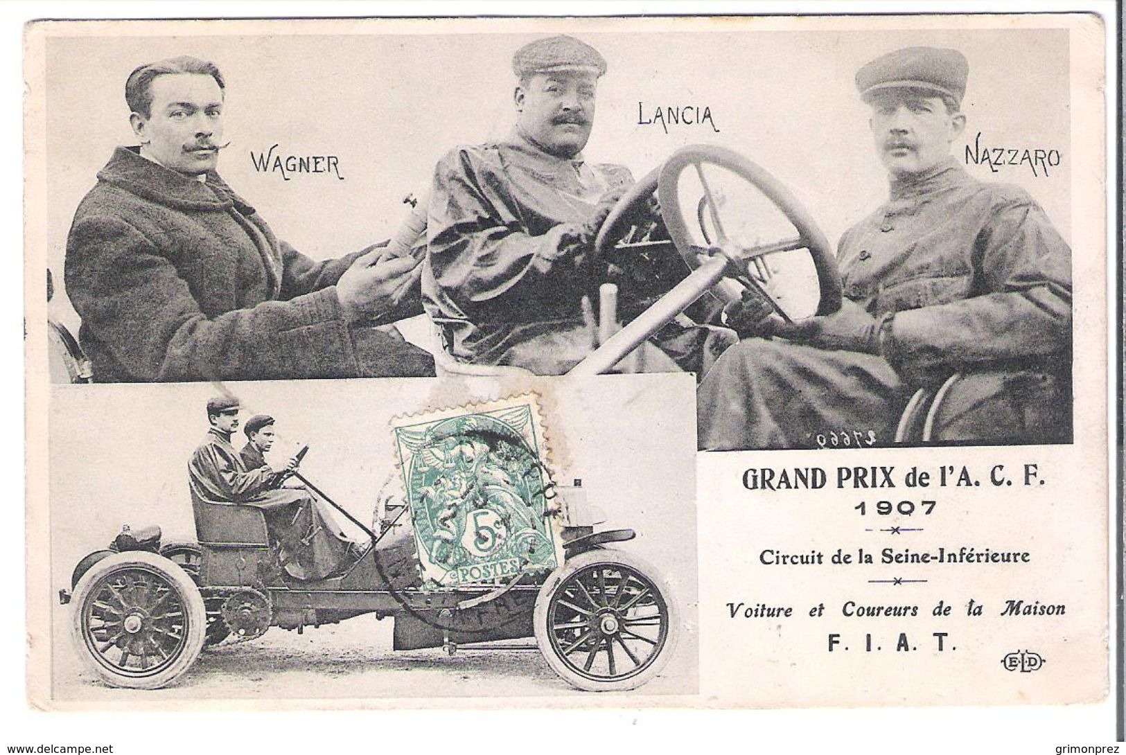 CPA SEINE- MARITIME  Grand Prix De L'ACF Circuit De La Seine Inférieure Voitures Et Coureurs De La Maison FIAT Edit ELD - Autres & Non Classés