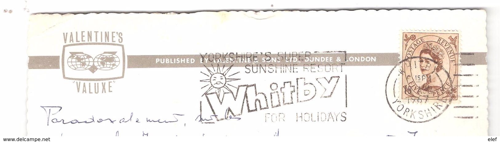 WHITBY, Yorkshire, GB :East Cliff And Abbey,Harbour, And Quay;+ Flamme SUNSHINE RESORT FOR HOLIDAYS ; 1967 - Whitby