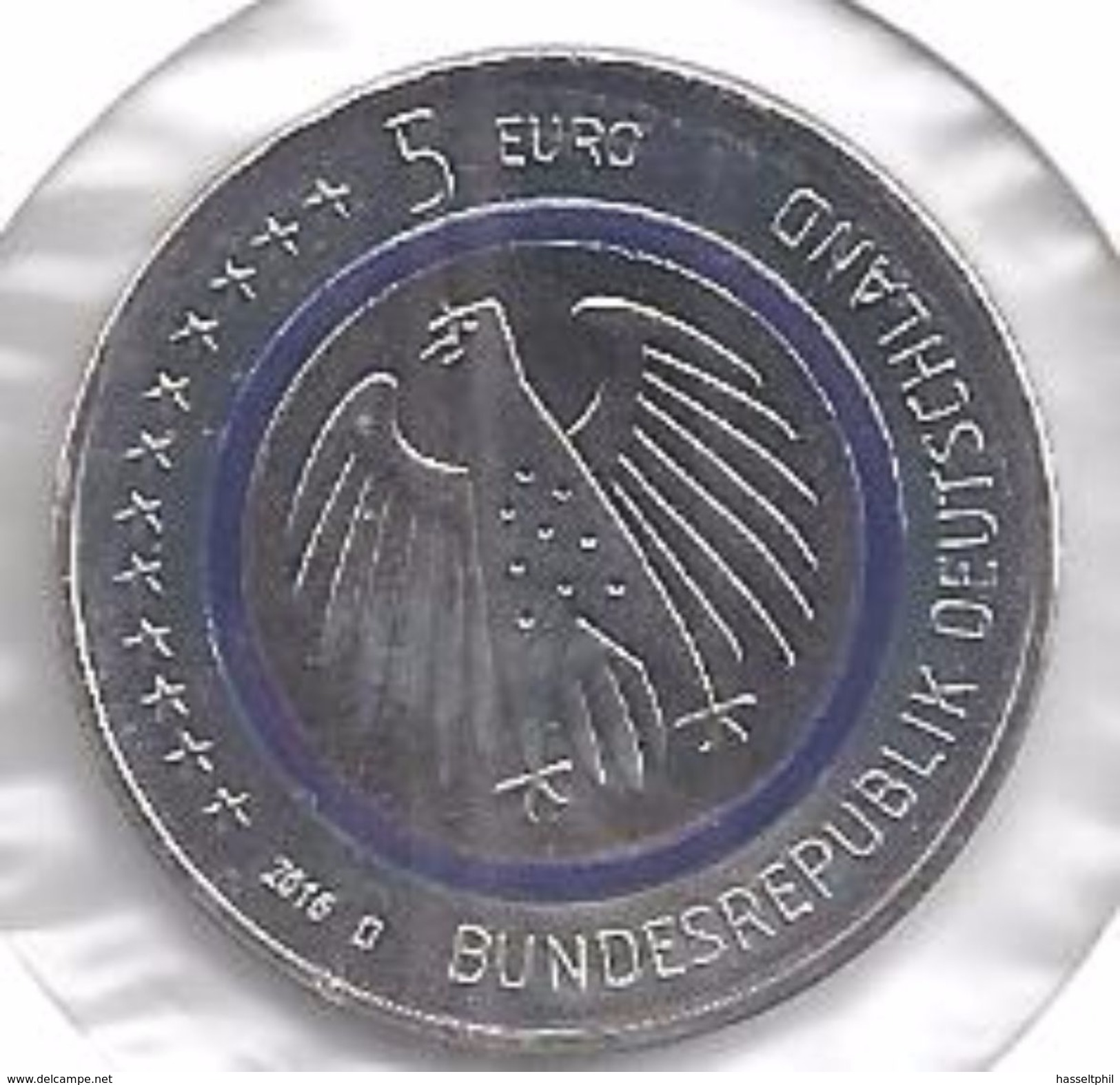 DEUTSCHLAND 5 EURO  'D'  2016 - Planet Erde - Blauer Ring - Allemagne