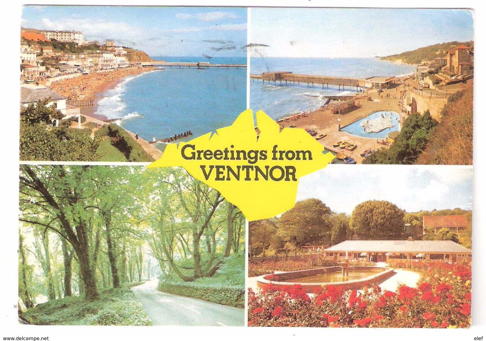 Greetings From VENTNOR, Isle Of Wight, GB :Seafront,Undercliff Nr. Niton Boating Lake And Pier Steephill Gardens Tavern - Ventnor