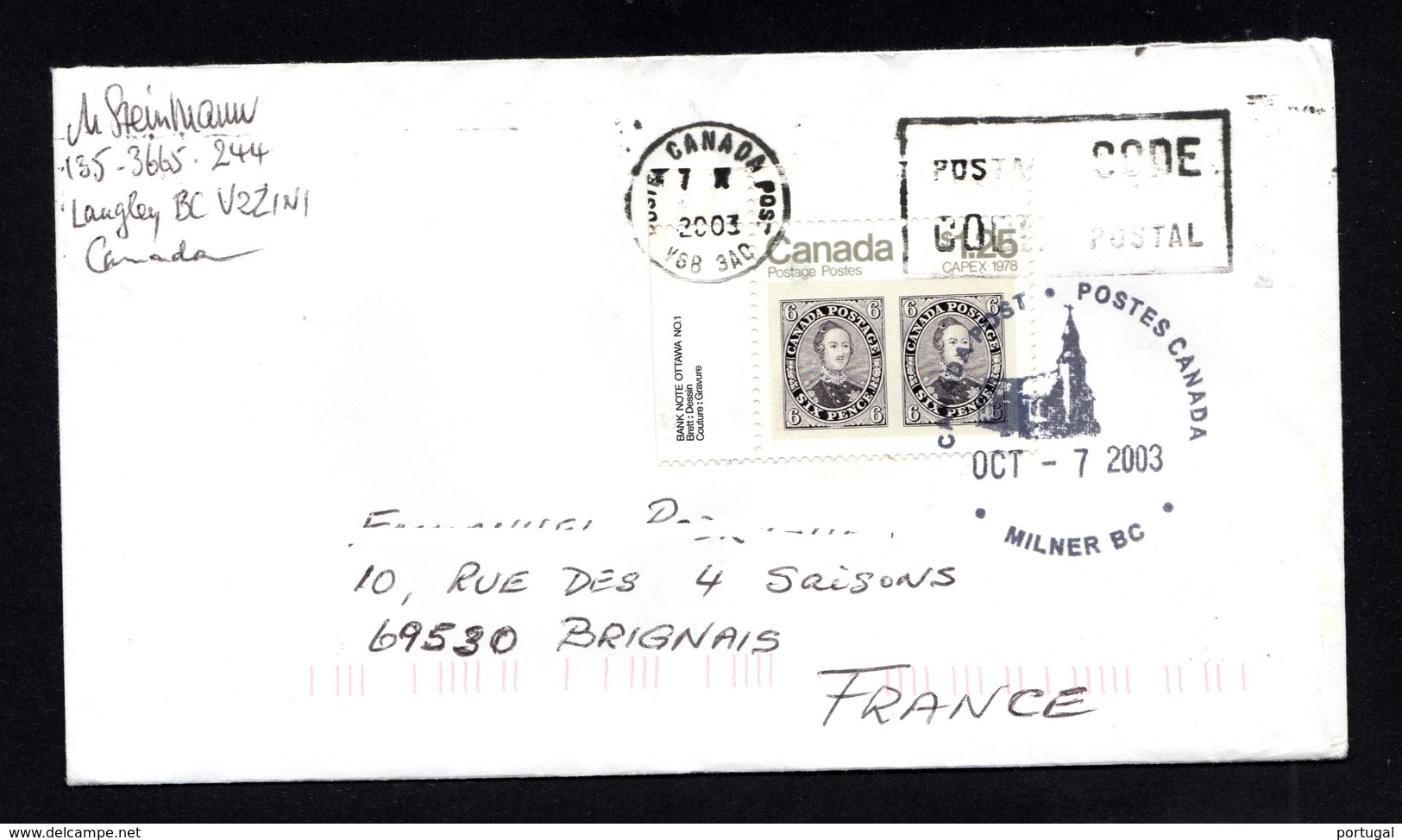 CANADA  2003  ( Cache Adresse Provisoire ) - Enveloppes Commémoratives