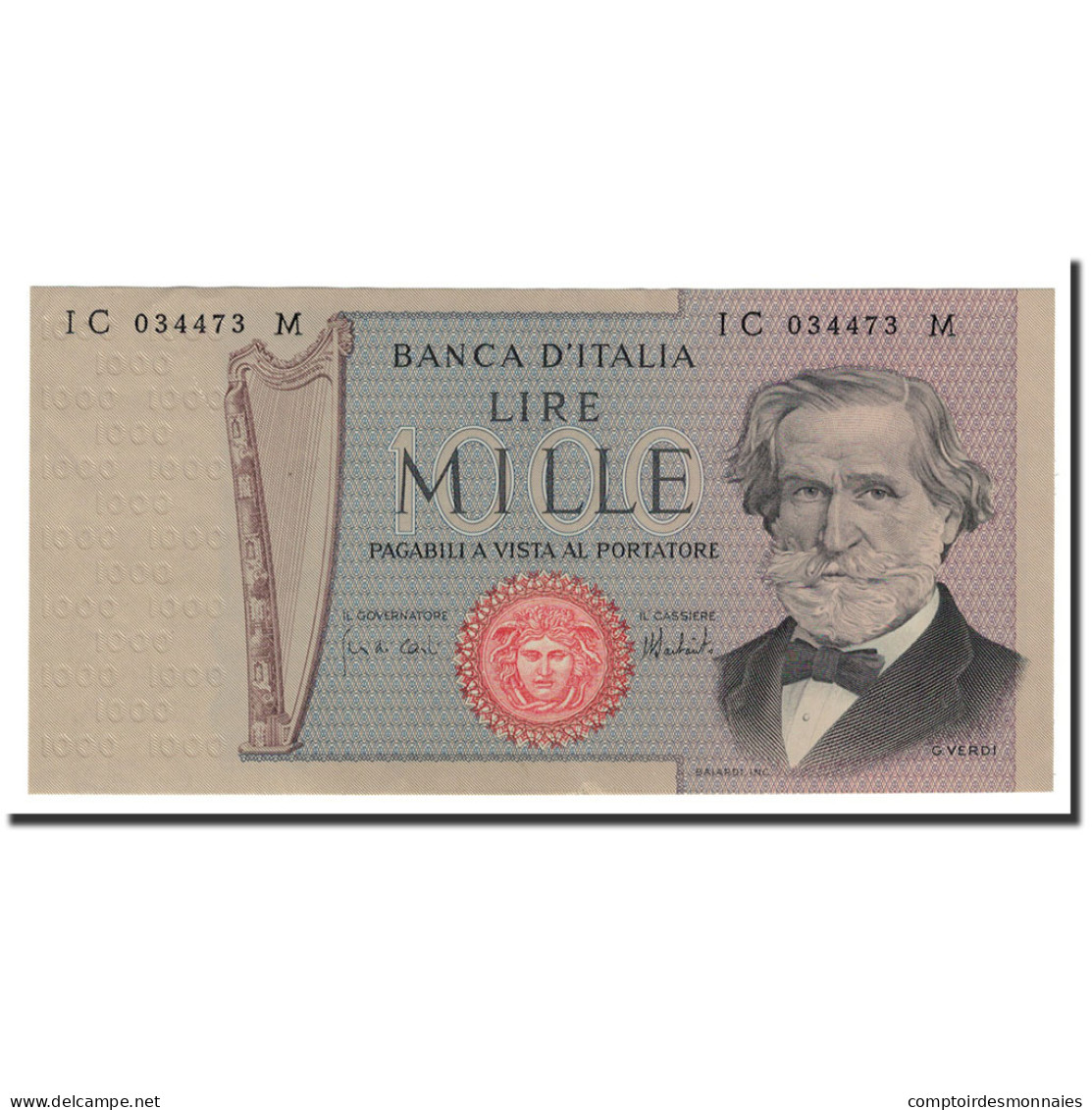 Billet, Italie, 1000 Lire, 1969-1981, 1975-08-05, KM:101d, NEUF - 1000 Lire