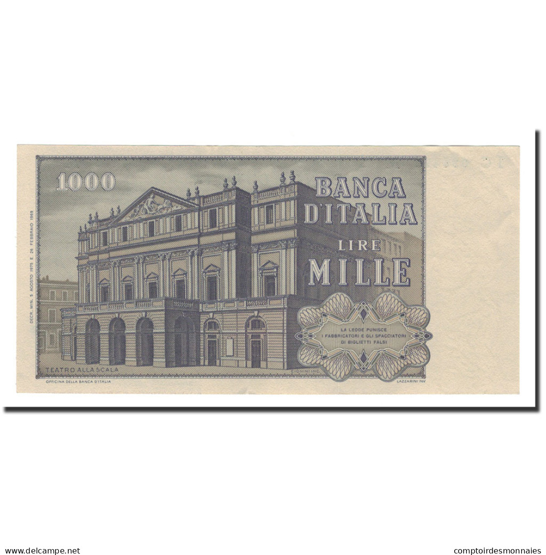 Billet, Italie, 1000 Lire, 1969-1981, 1975-08-05, KM:101d, NEUF - 1000 Lire
