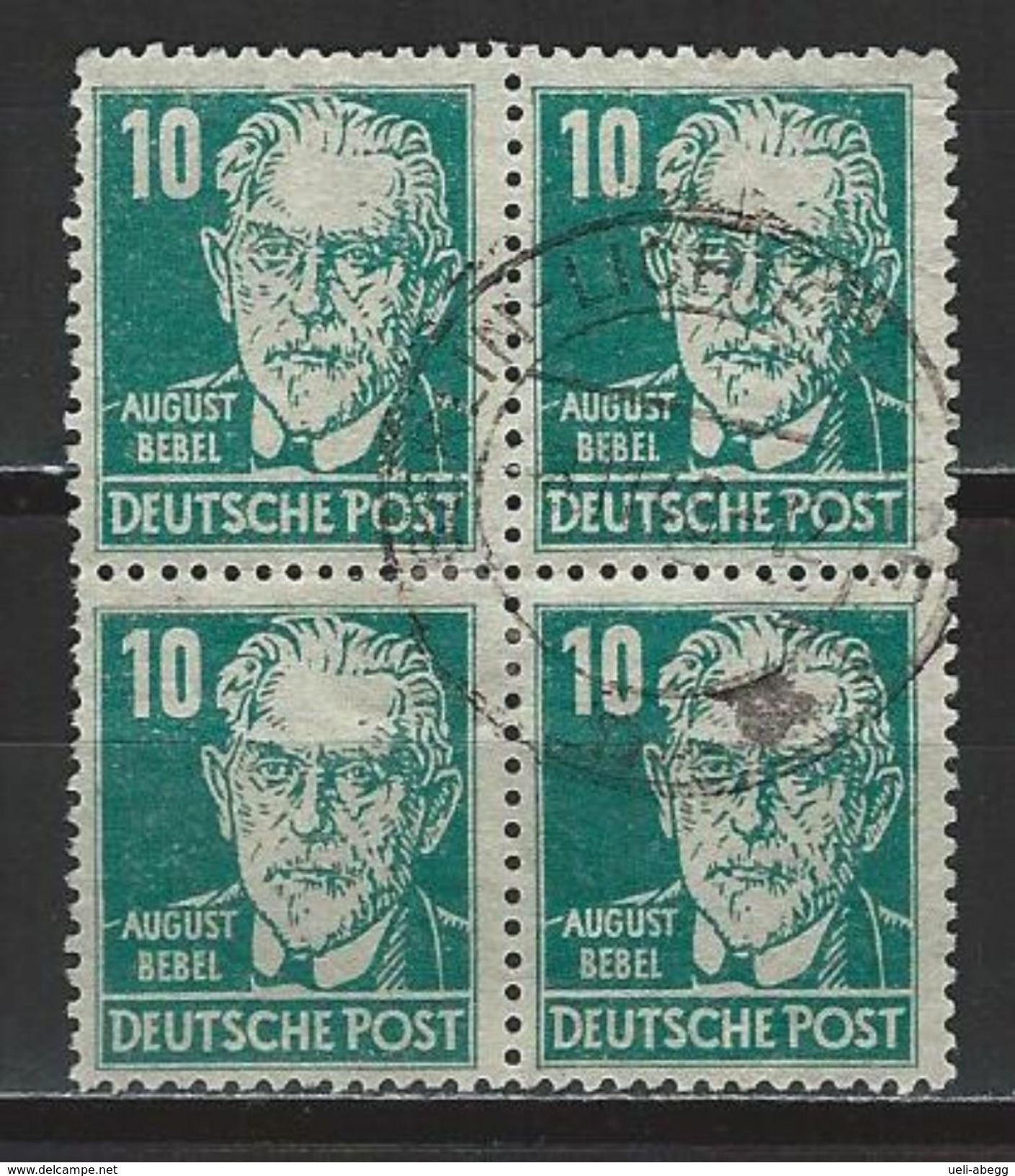 Mi 215 Viererblock O Berlin Lichterfelde 8.11.48 - Used