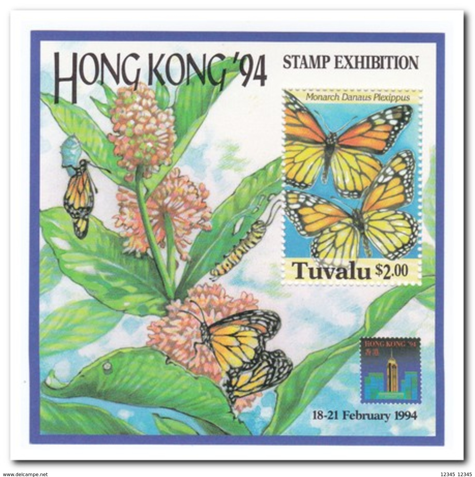 Tuvalu 1994, Postfris MNH, Flowers, Butterflies - Tuvalu