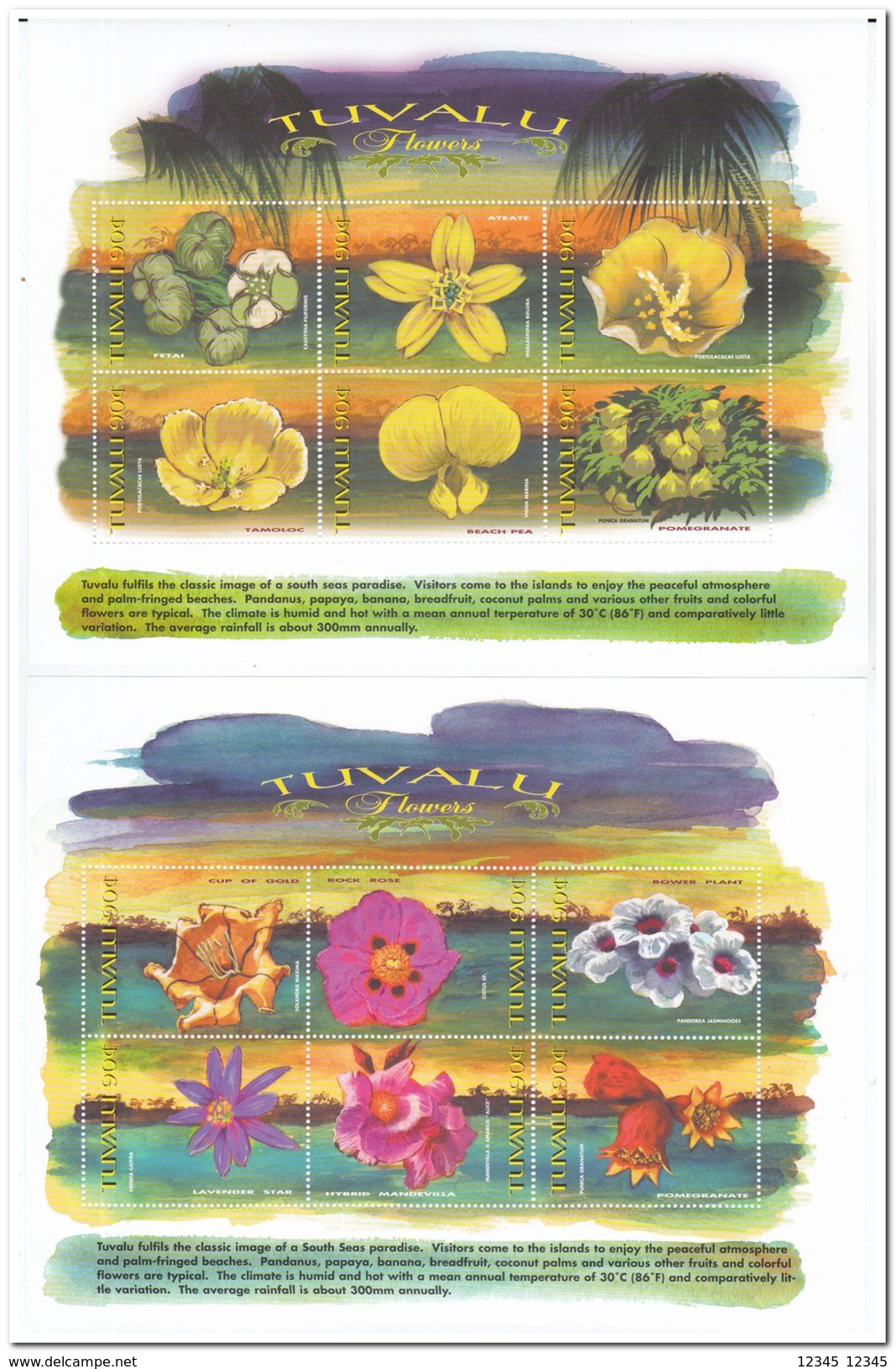 Tuvalu 1999, Postfris MNH, Flowers - Tuvalu