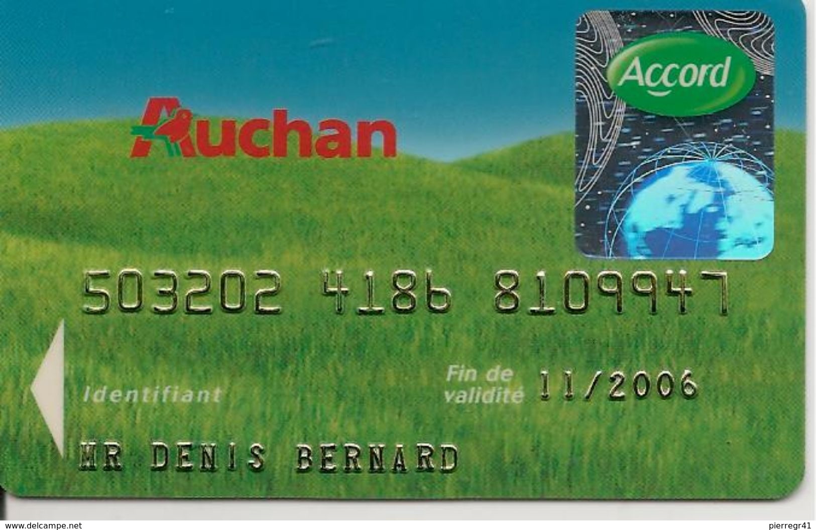 -CARTE@-MAGNETIQUE-CB-AUCHAN-ACCORD-11/2006-Oberthur C.S 01-11/02-TBE-RARE - Vervallen Bankkaarten