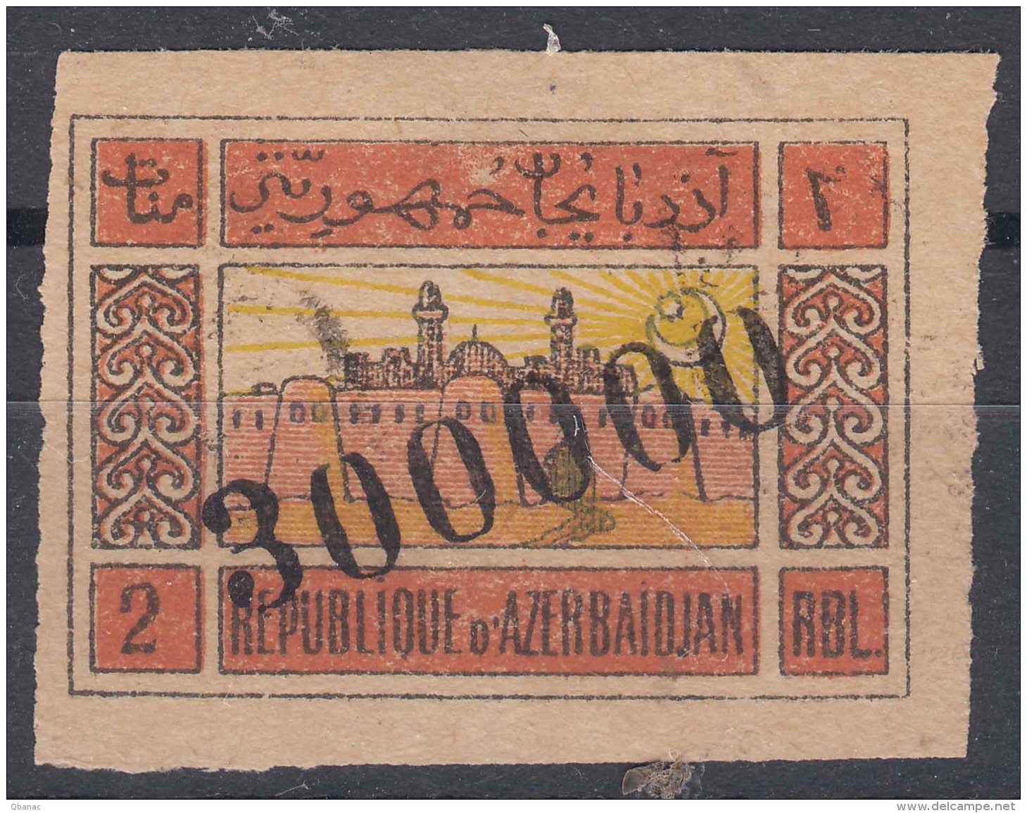 Azerbaijan 1923 Yvert#50 With Marchine Overprint - Azerbaïjan