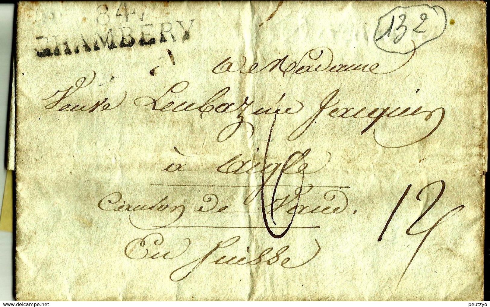 Lettre Année 1815 ?  84 Chambery France Departement Conquis  Pour  Laigle Suisse  N°132 - 1792-1815: Départements Conquis