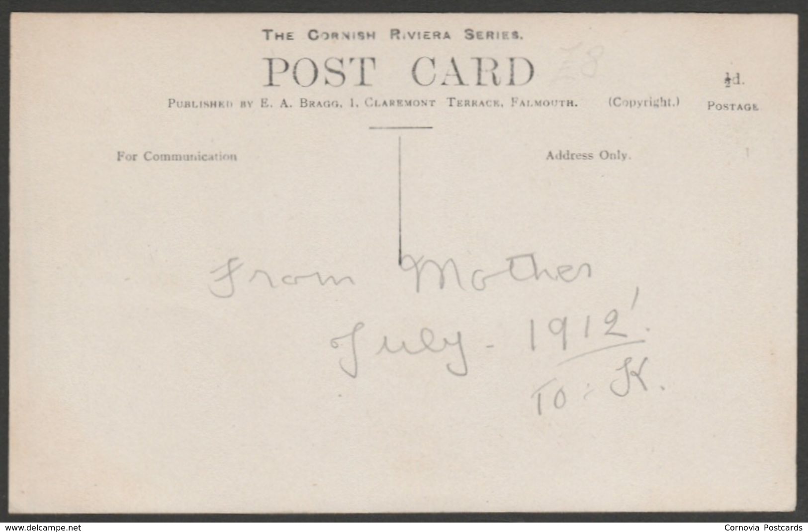 Malpas Ferry House, Near Truro, Cornwall, 1912 - Bragg RP Postcard - Other & Unclassified