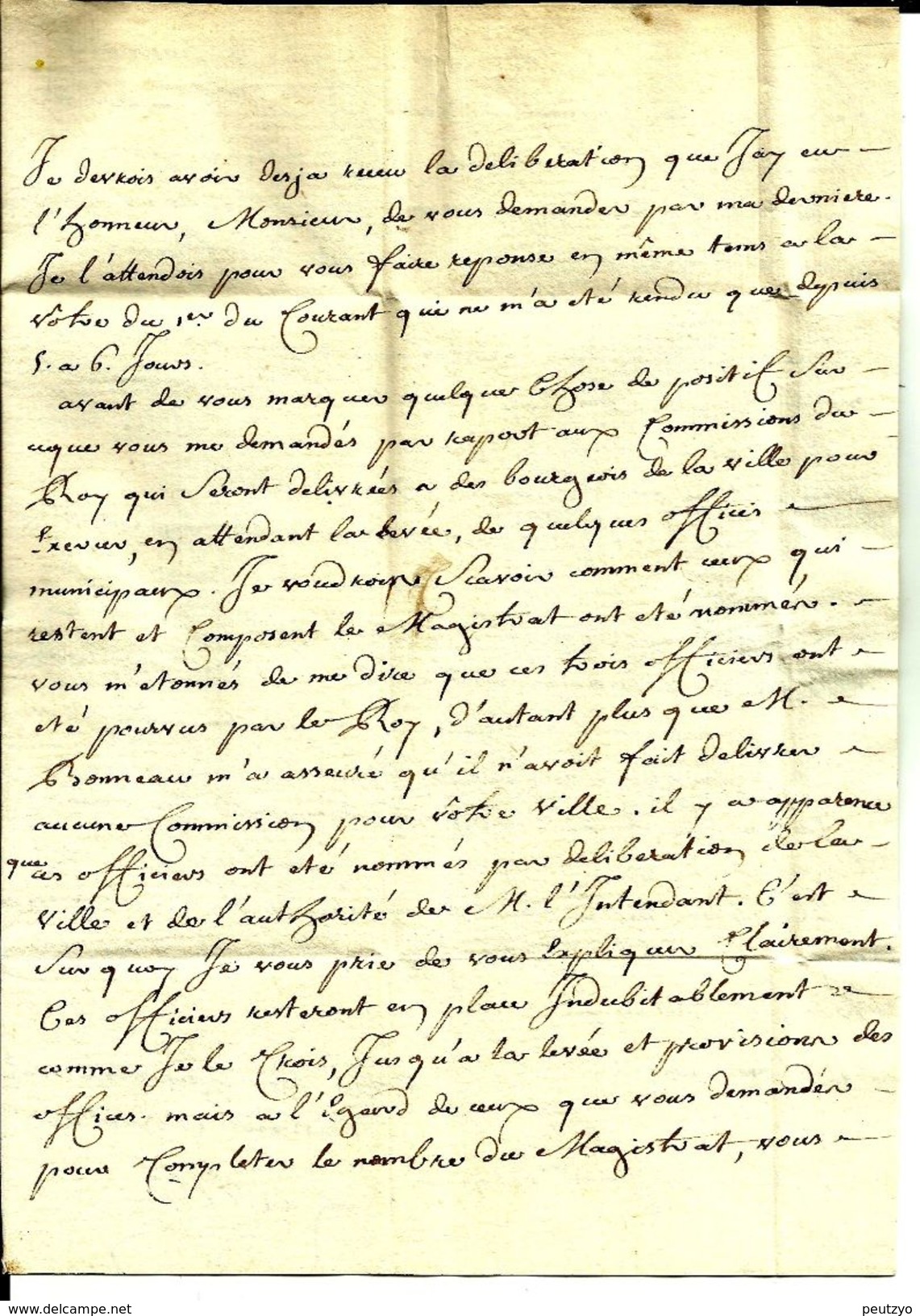 Lettre Année 1744 PARIS Pour Faucogney Par Vezoul  N°138 - 1701-1800: Précurseurs XVIII