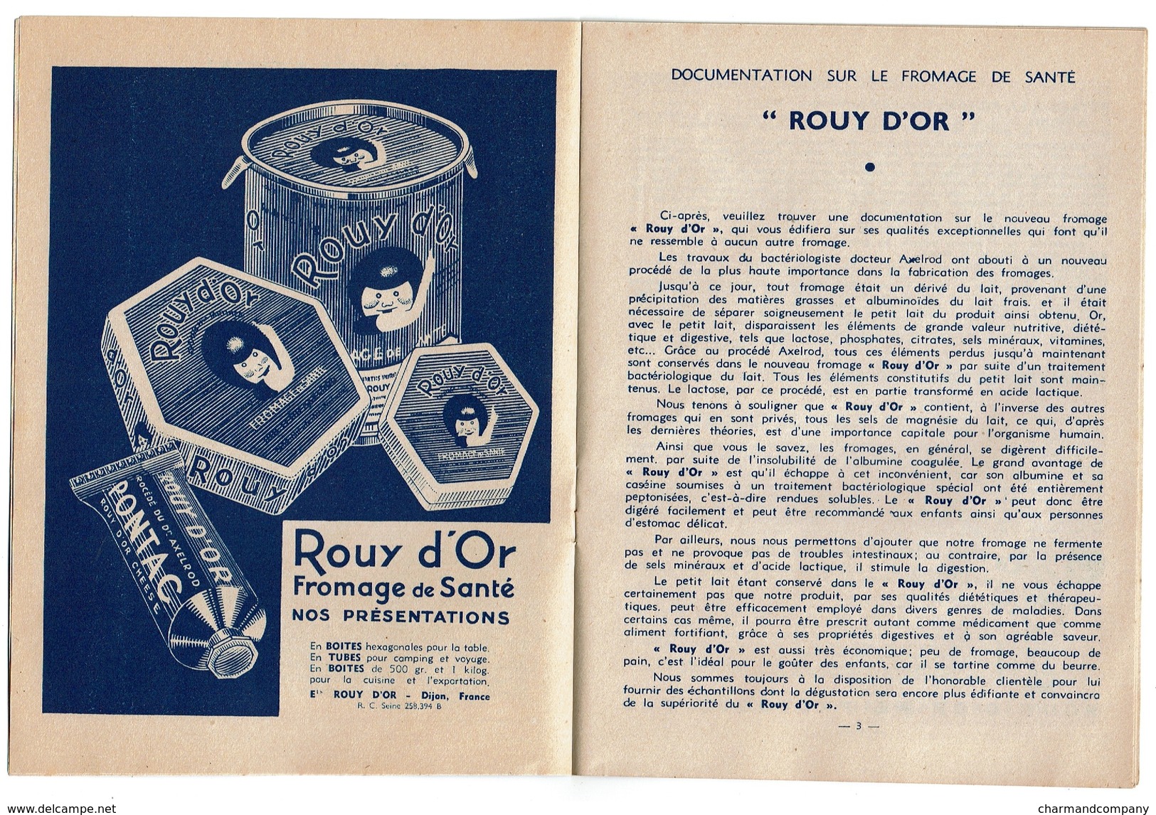 Livret Publicitaire De Recettes ROUY D'OR - Fromage De Santé - Dijon - 12 Pages - 5 Scans - Reclame