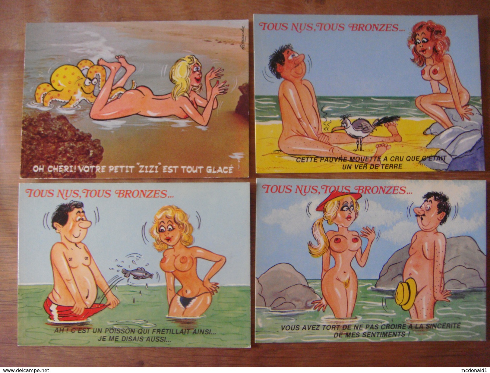 Humour Sexe- Lot De 4 Cartes ( Nu Seins Nus Naked Bare Breasts Bosom Topless - Editions Lyna - Humor Sex - Humor