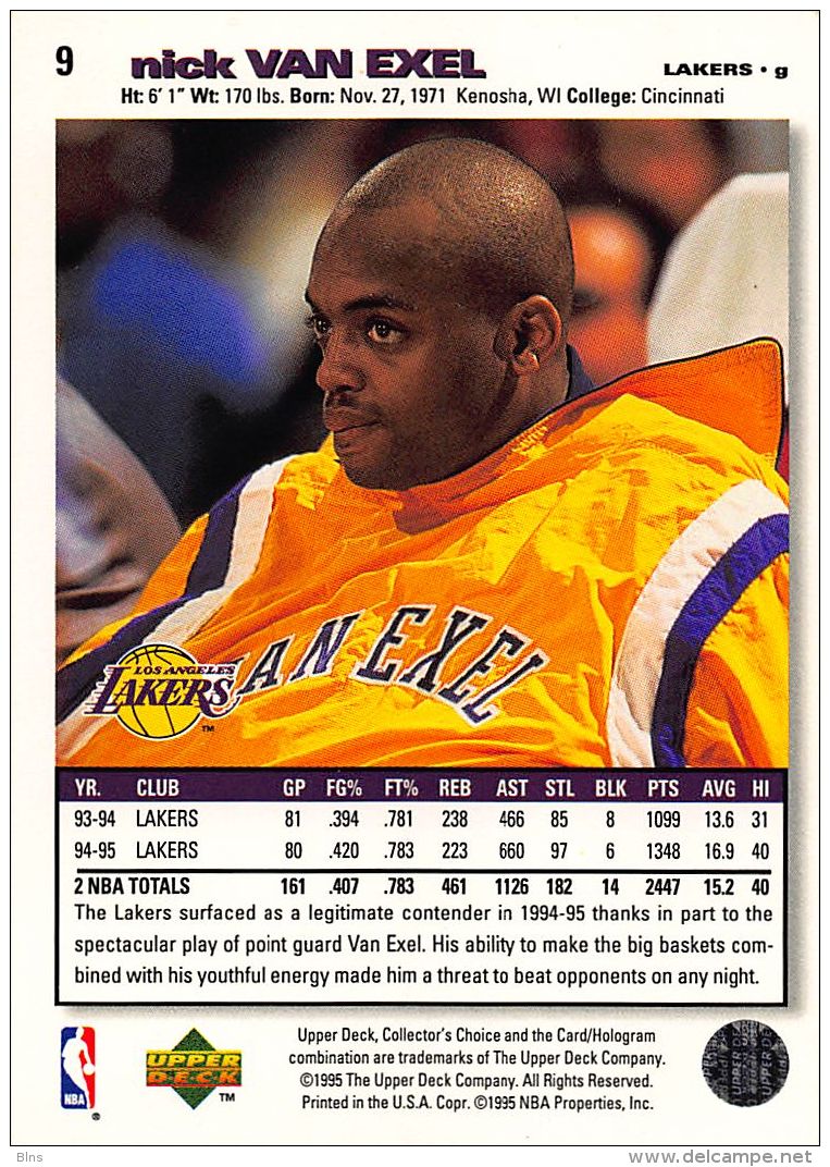 Nick Van Exel - Upper Deck 1995-96 Collector's Choice - N.9 - 1990-1999