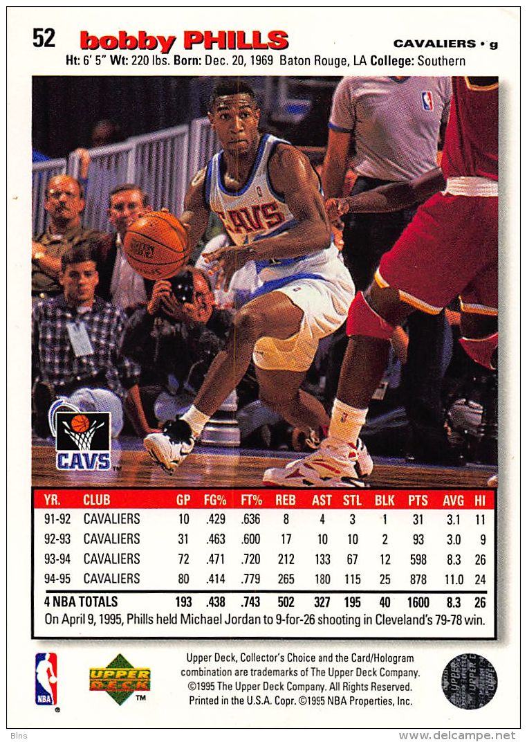 Bobby Phills - Upper Deck 1995-96 Collector's Choice - N.52 - 1990-1999