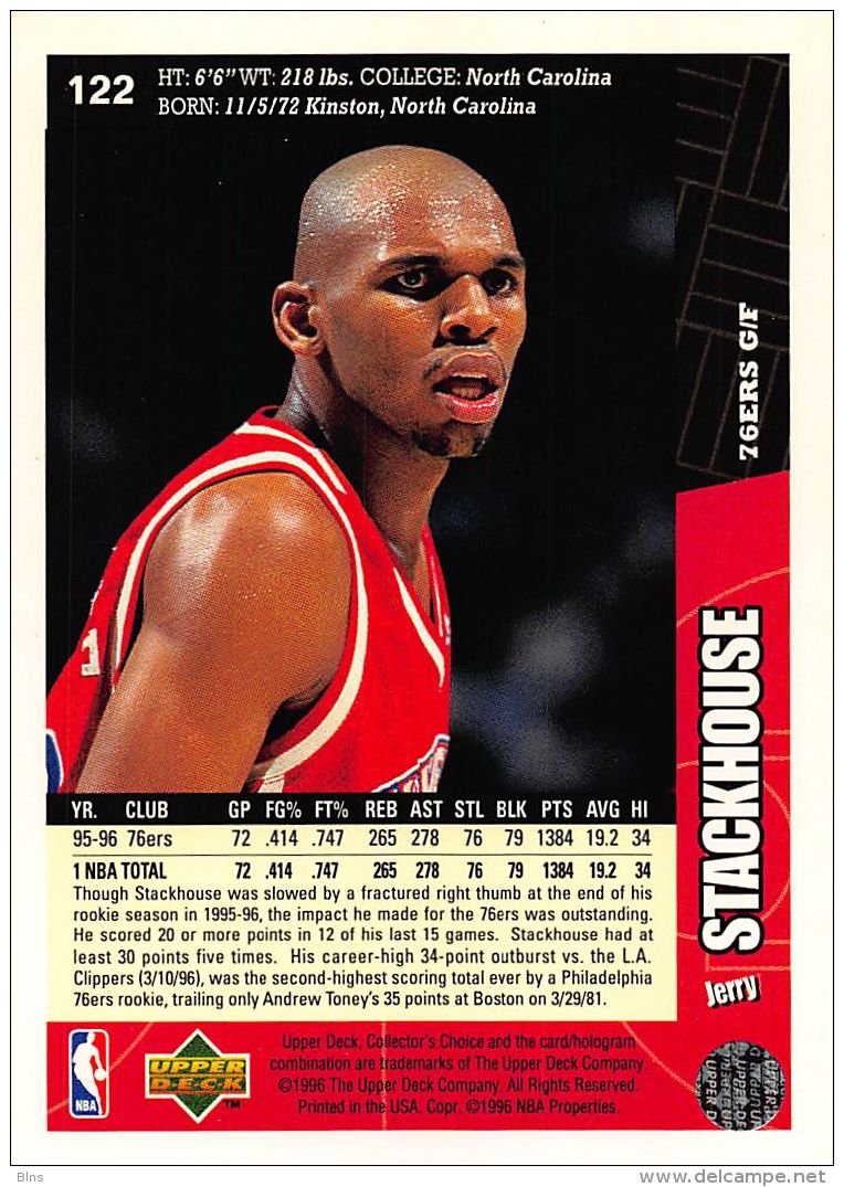Jerry Stackhouse - Upper Deck 1996-97 Collector's Choice - N.122 - 1990-1999