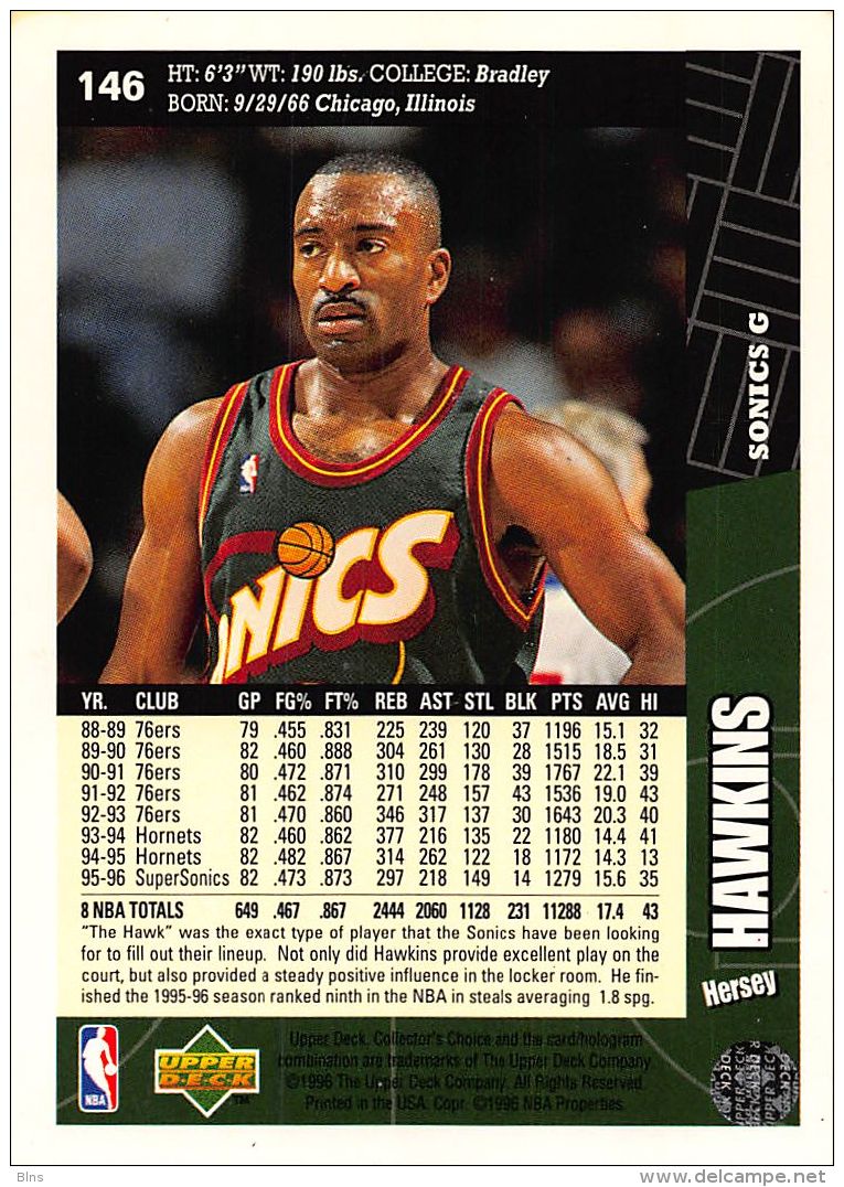 Hersey Hawkins - Upper Deck 1996-97 Collector's Choice - N.146 - 1990-1999