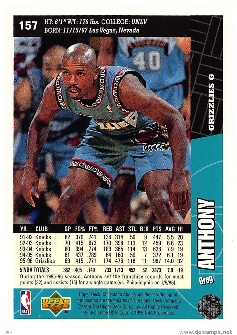 Greg Anthony - Upper Deck 1996-97 Collector's Choice - N.157 - 1990-1999