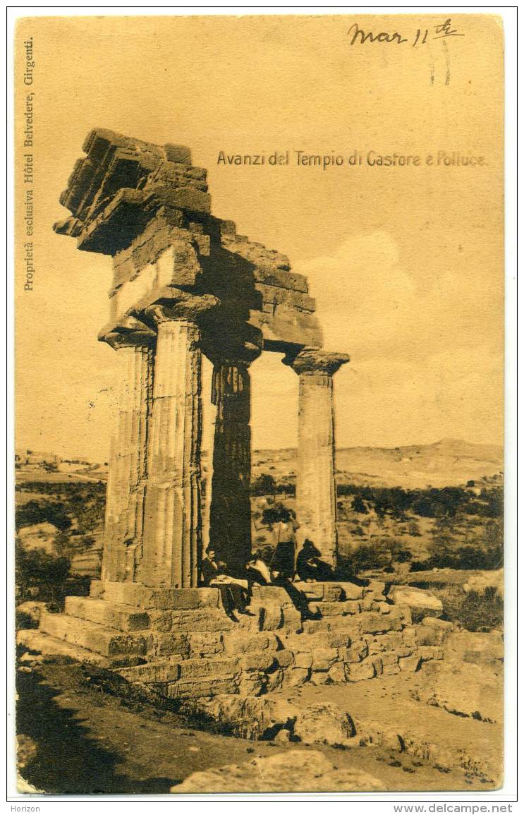 R.419.  GIRGENTI - AGRIGENTO - Tempio Di Castore E Polluce - 1906 - Agrigento