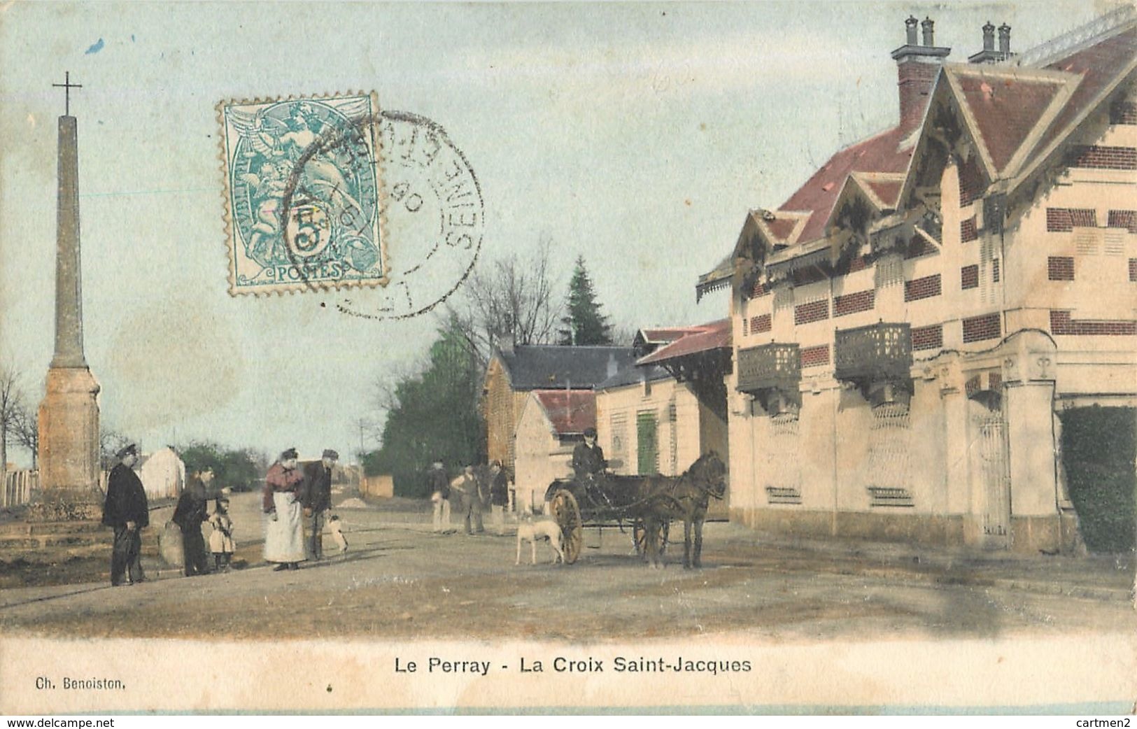 LE PERRAY CROIX SAINT-JACQUES ATTELAGE CHEVAL 78 - Le Perray En Yvelines
