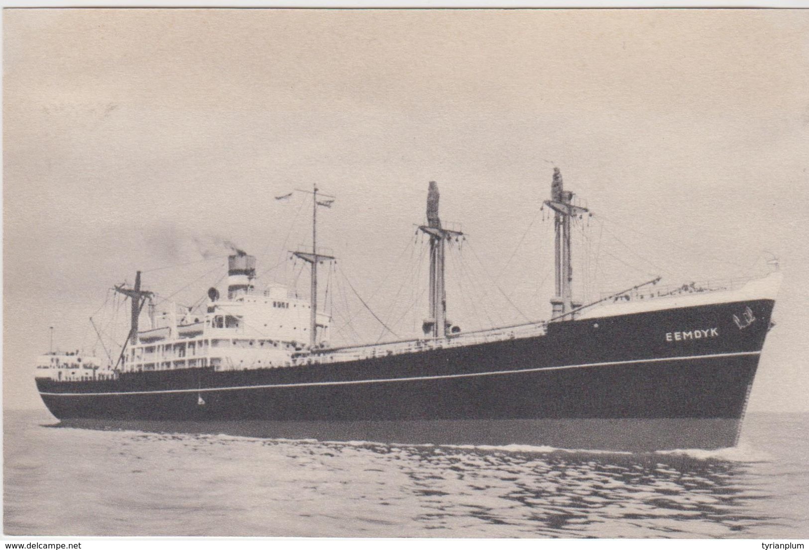 'S.S. EEMDYK' (3), HOLLAND-AMERICA LINE. OFFICIAL CARD. 1944 - 60. - Steamers