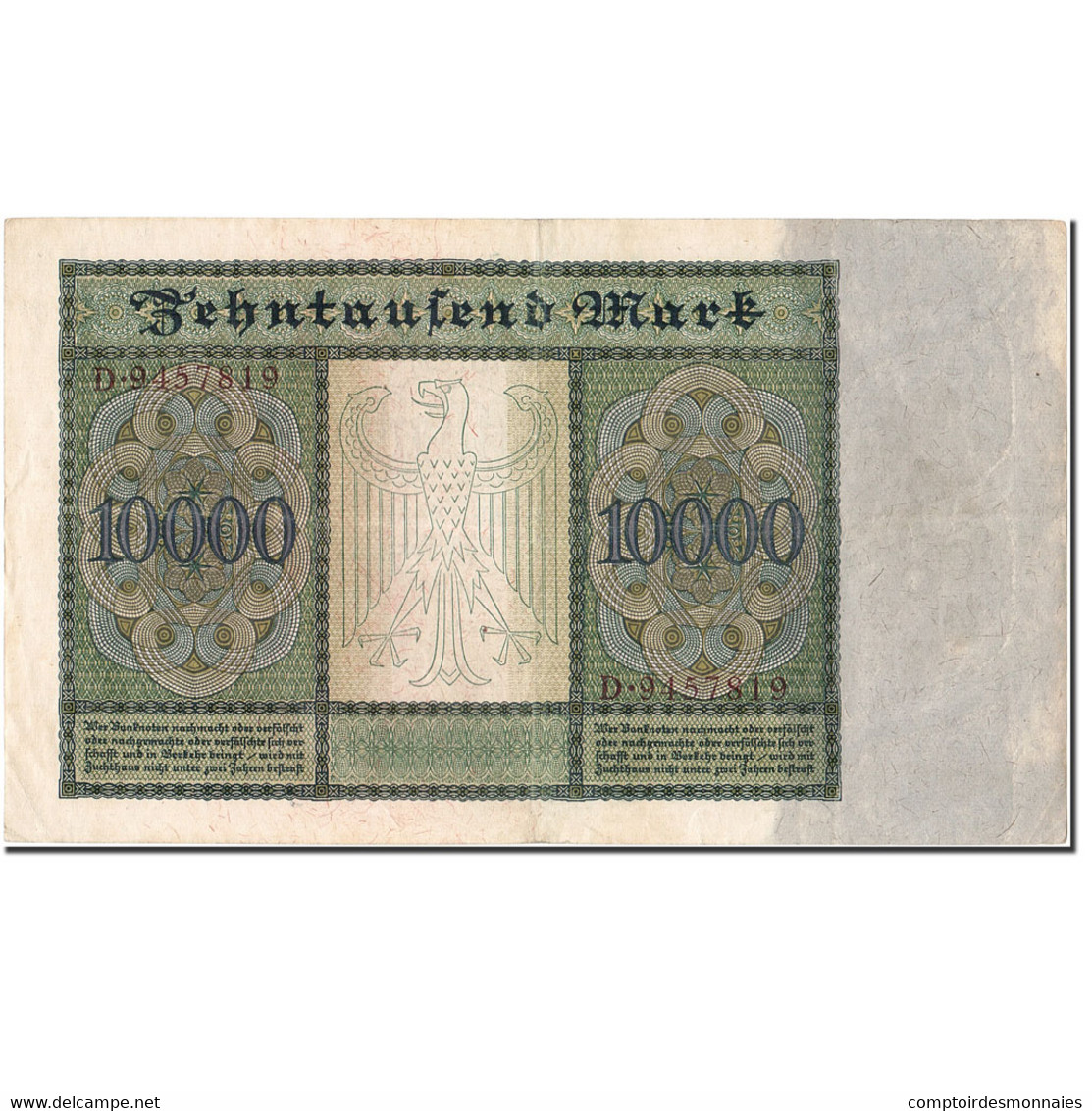 Billet, Allemagne, 10,000 Mark, 1922, 1922-01-19, KM:70, TTB - 10000 Mark