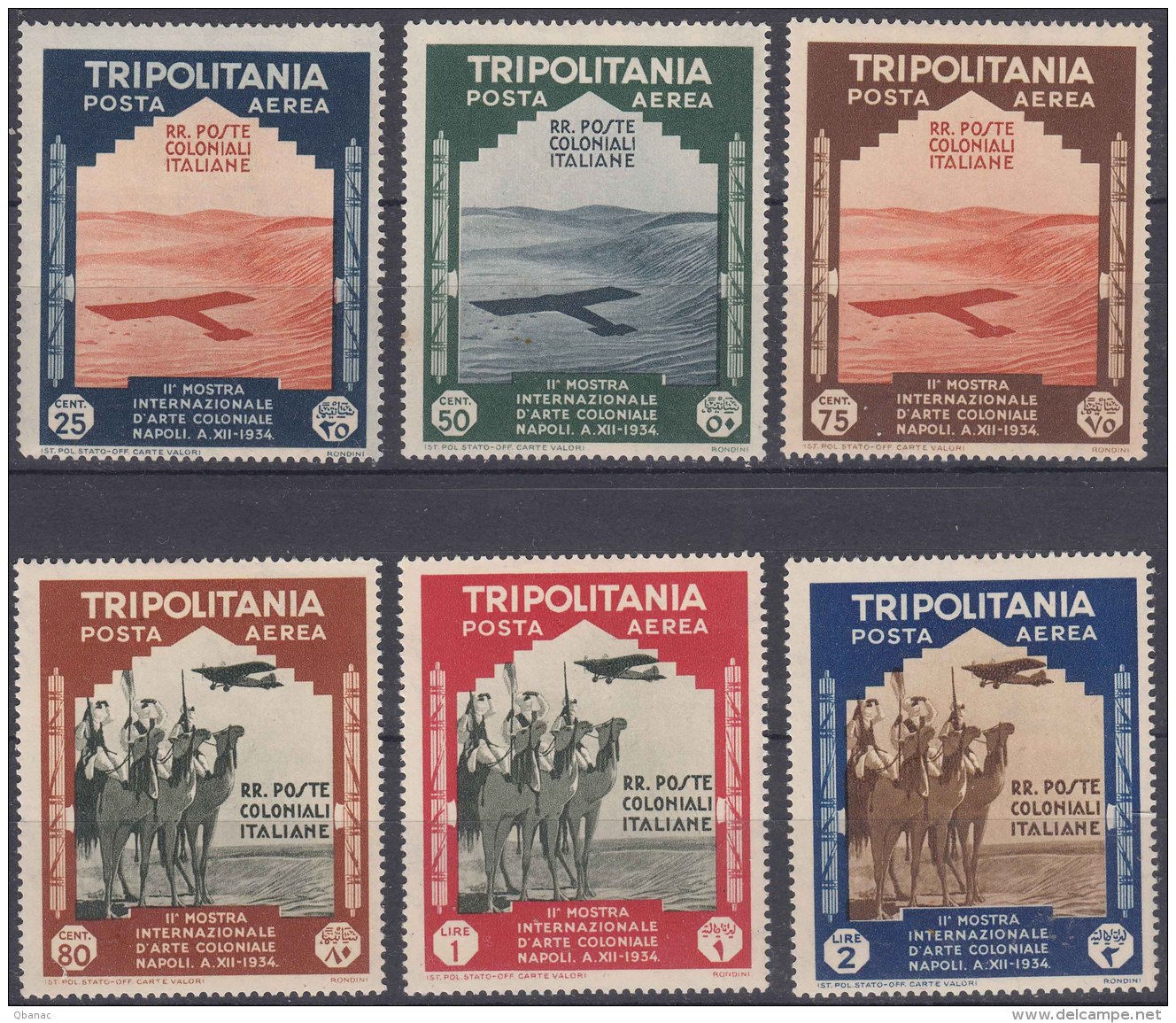 Italy Colonies Tripolitania 1934 Colonial Arts Exposition Sassone#A41-A46 Mint Hinged - Tripolitania