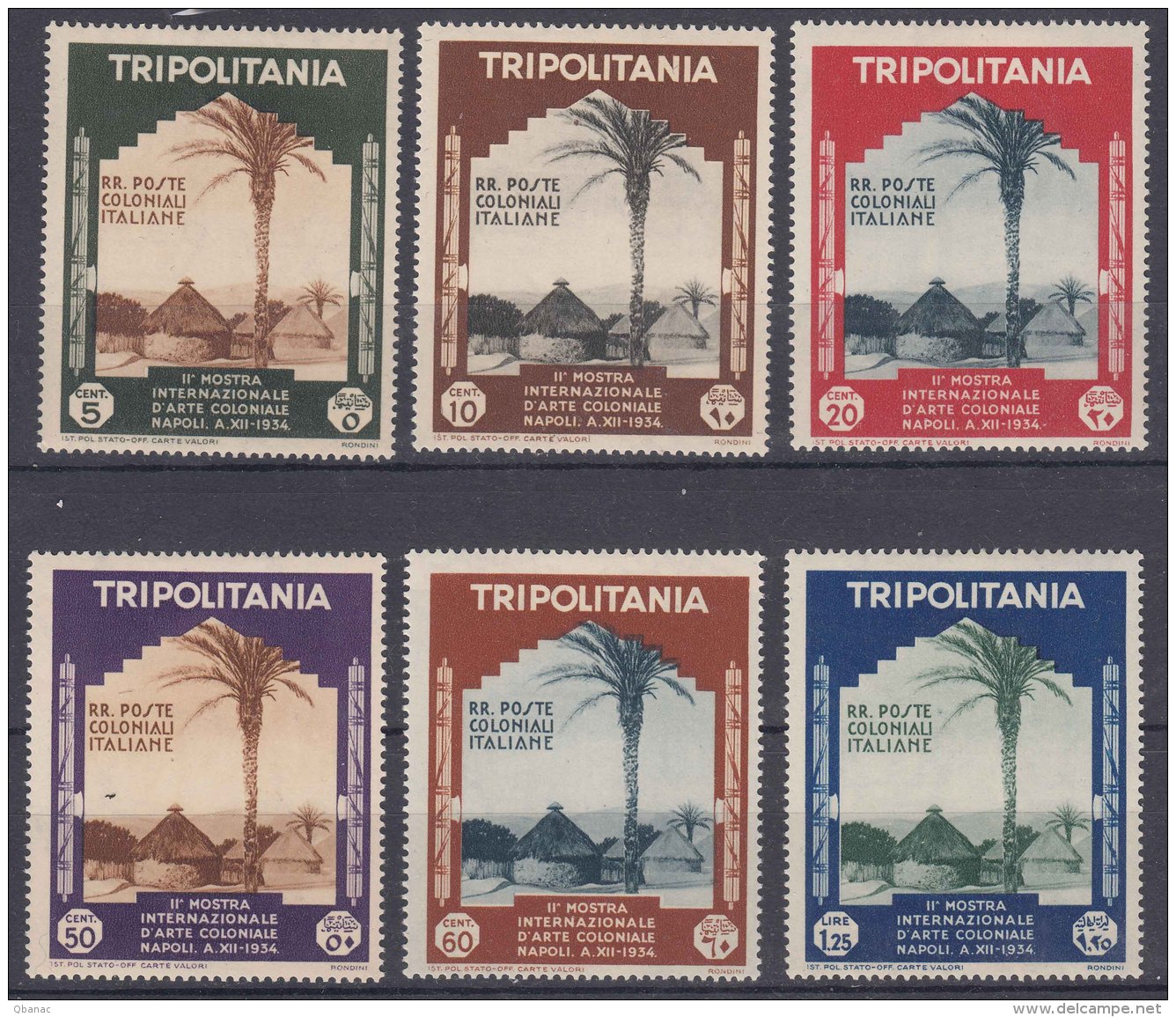 Italy Colonies Tripolitania 1934 Colonial Arts Exposition Sassone#94-99 Mint Never Hinged - Tripolitania