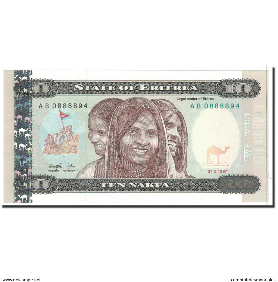 Billet, Eritrea, 10 Nakfa, 1997, 1997-05-24, KM:3, NEUF - Eritrea