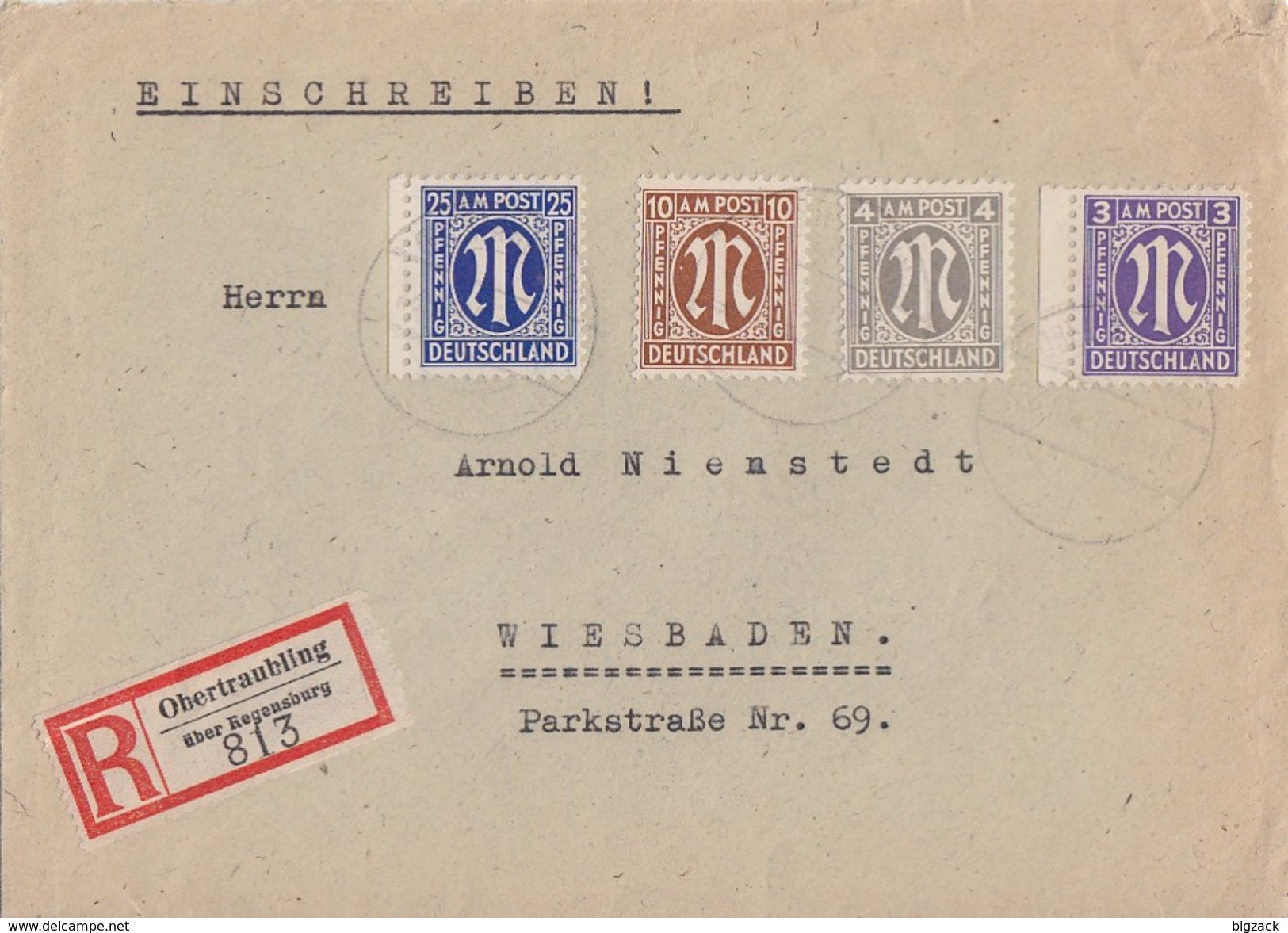 AM-Post R-Brief Mif Minr.1,2,6,9 Obertraubling über Regensburg - Sonstige & Ohne Zuordnung